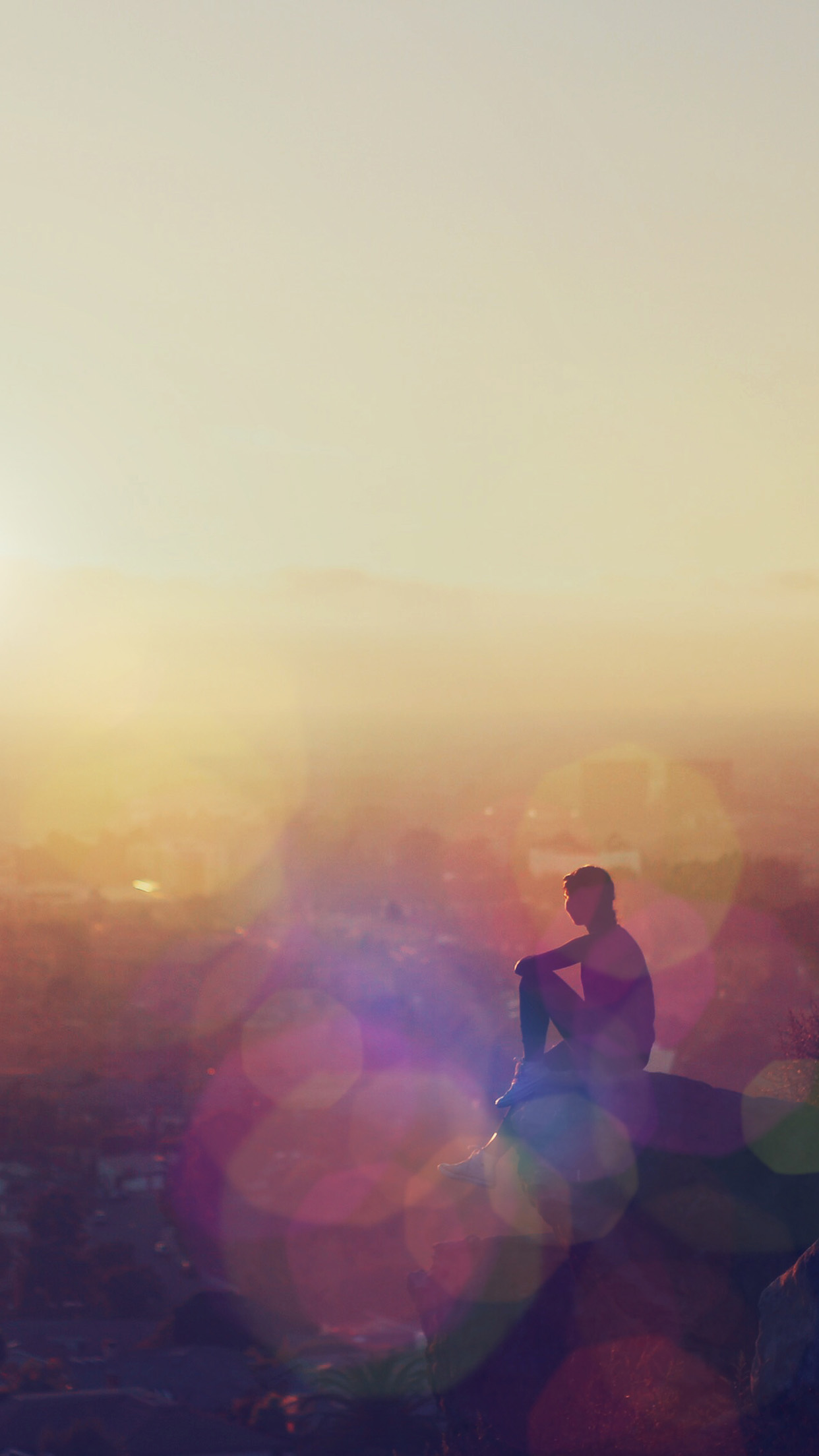 Morning Mountain Girl Alone After