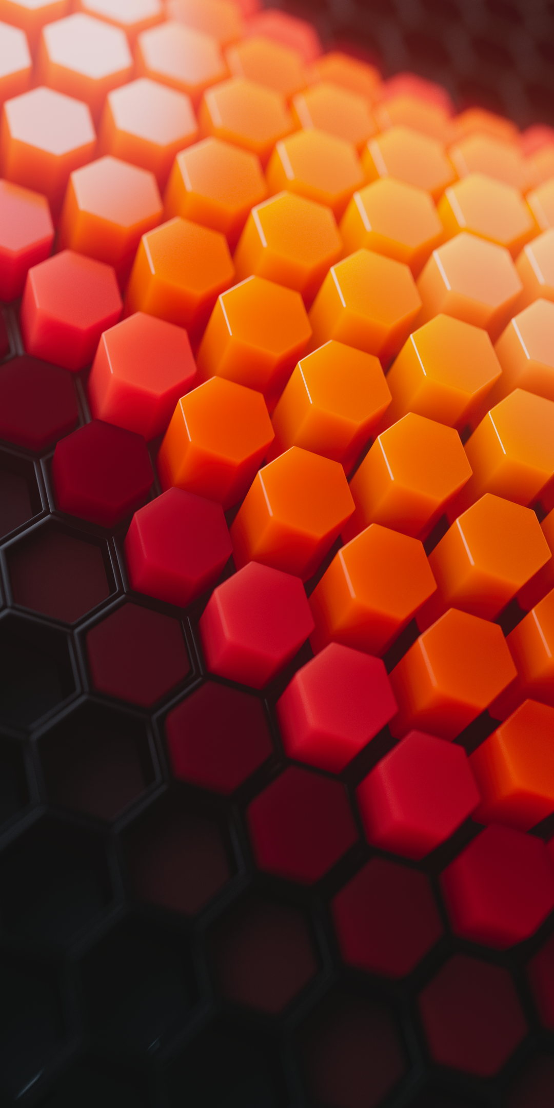 Hexagons Wallpaper 4K, Orange blocks