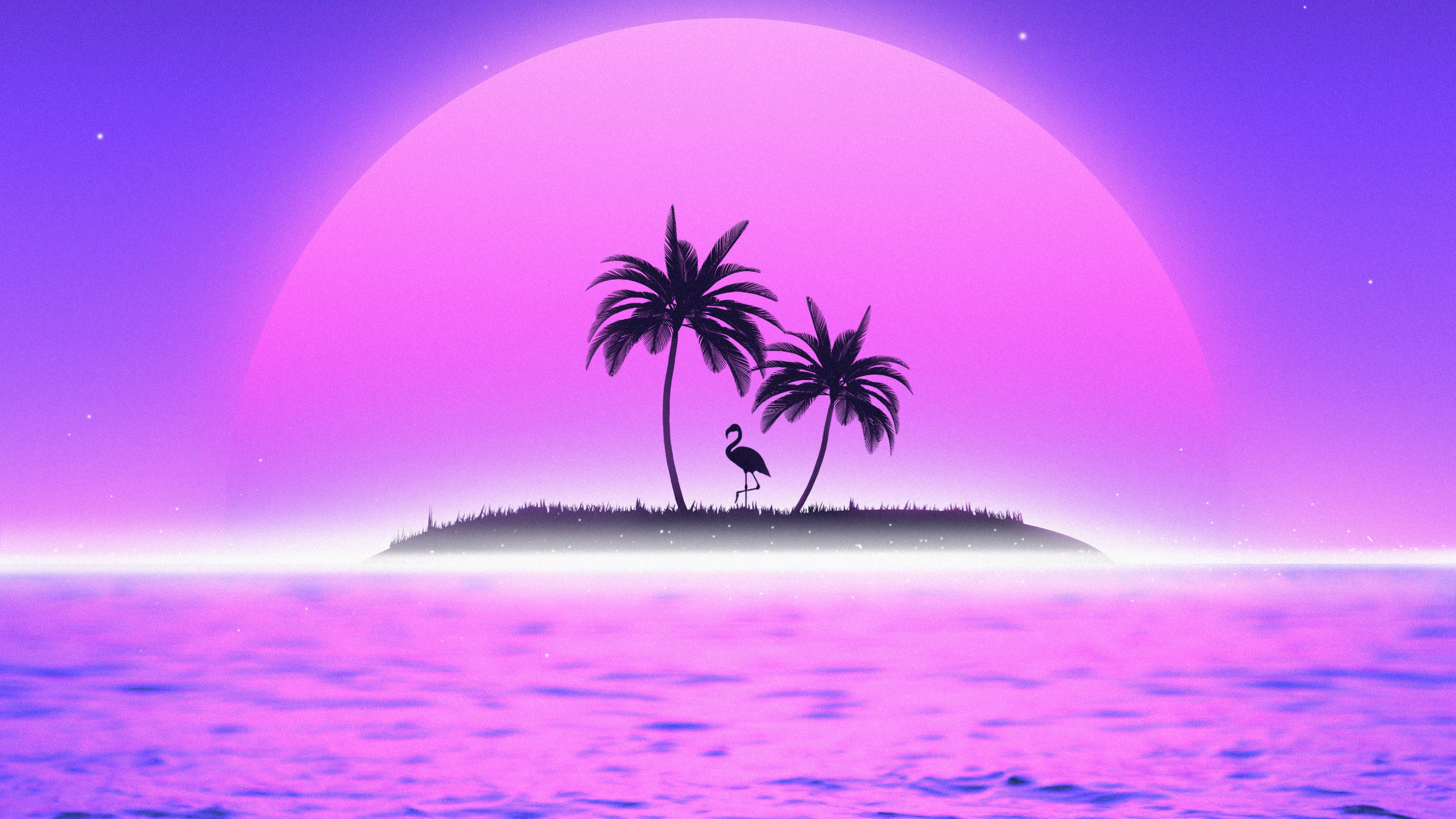 Sunset Wallpaper 4K, RetroWave art, Vaporwave