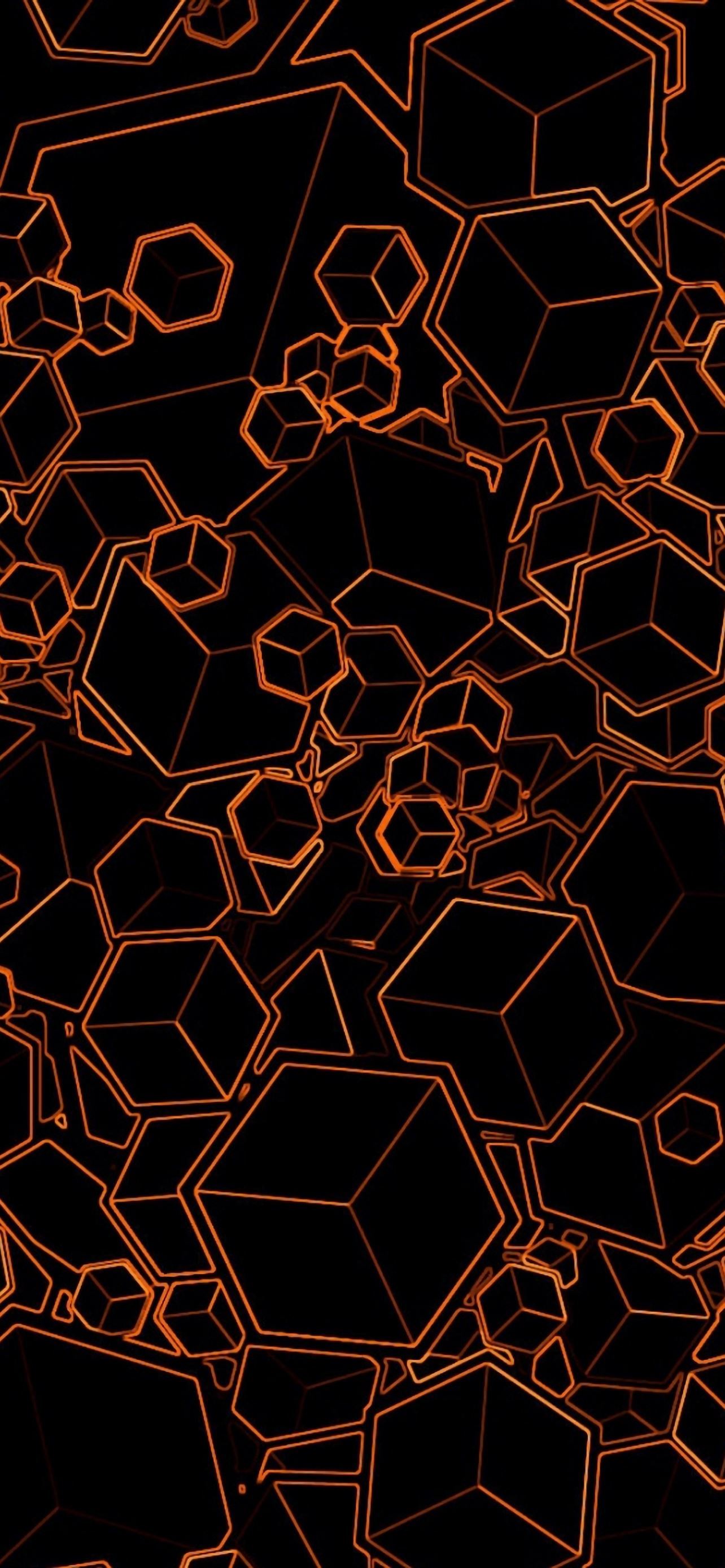 Orange Cubes iPhone Wallpaper Free