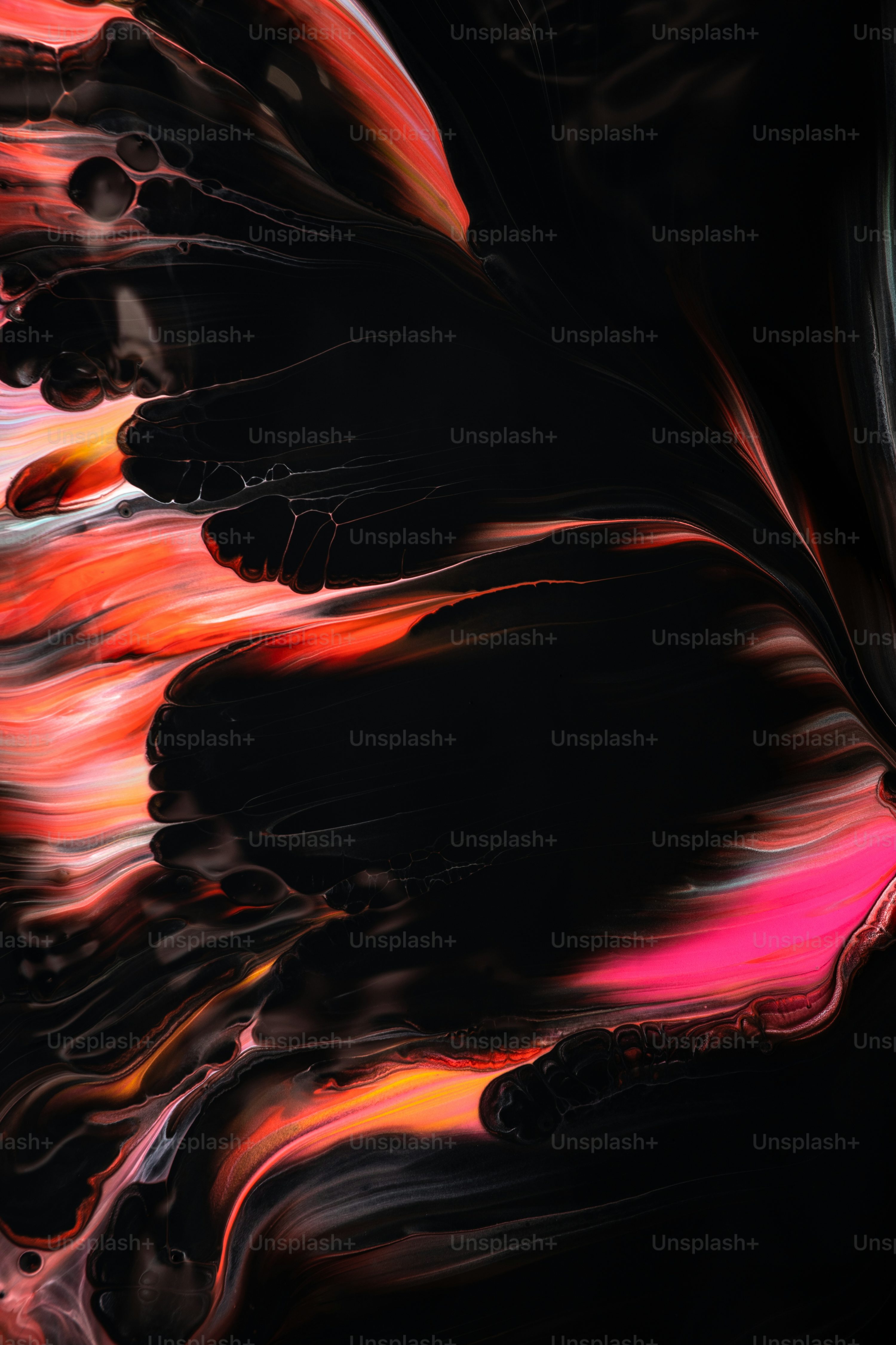 black background with orange, yellow