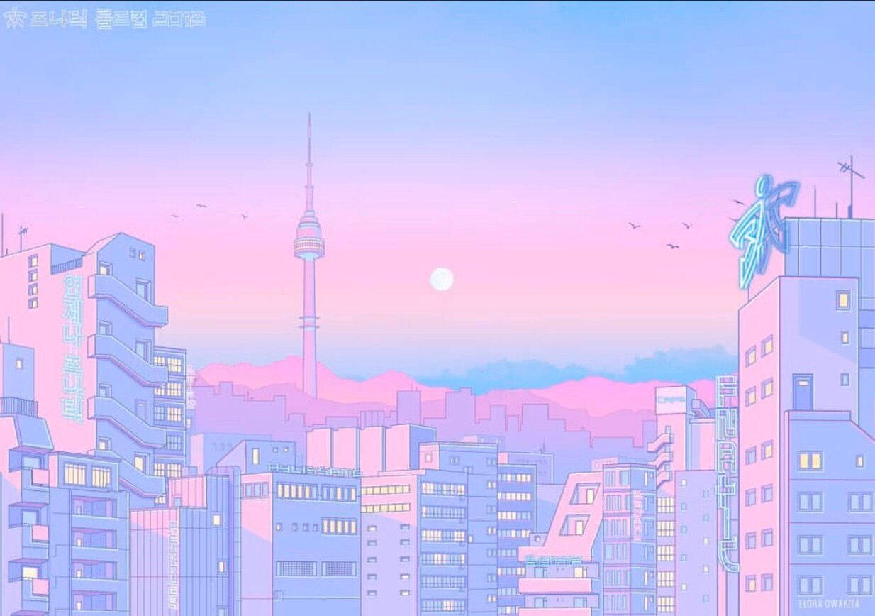 90s Anime Aesthetic Desktop Wallpaper