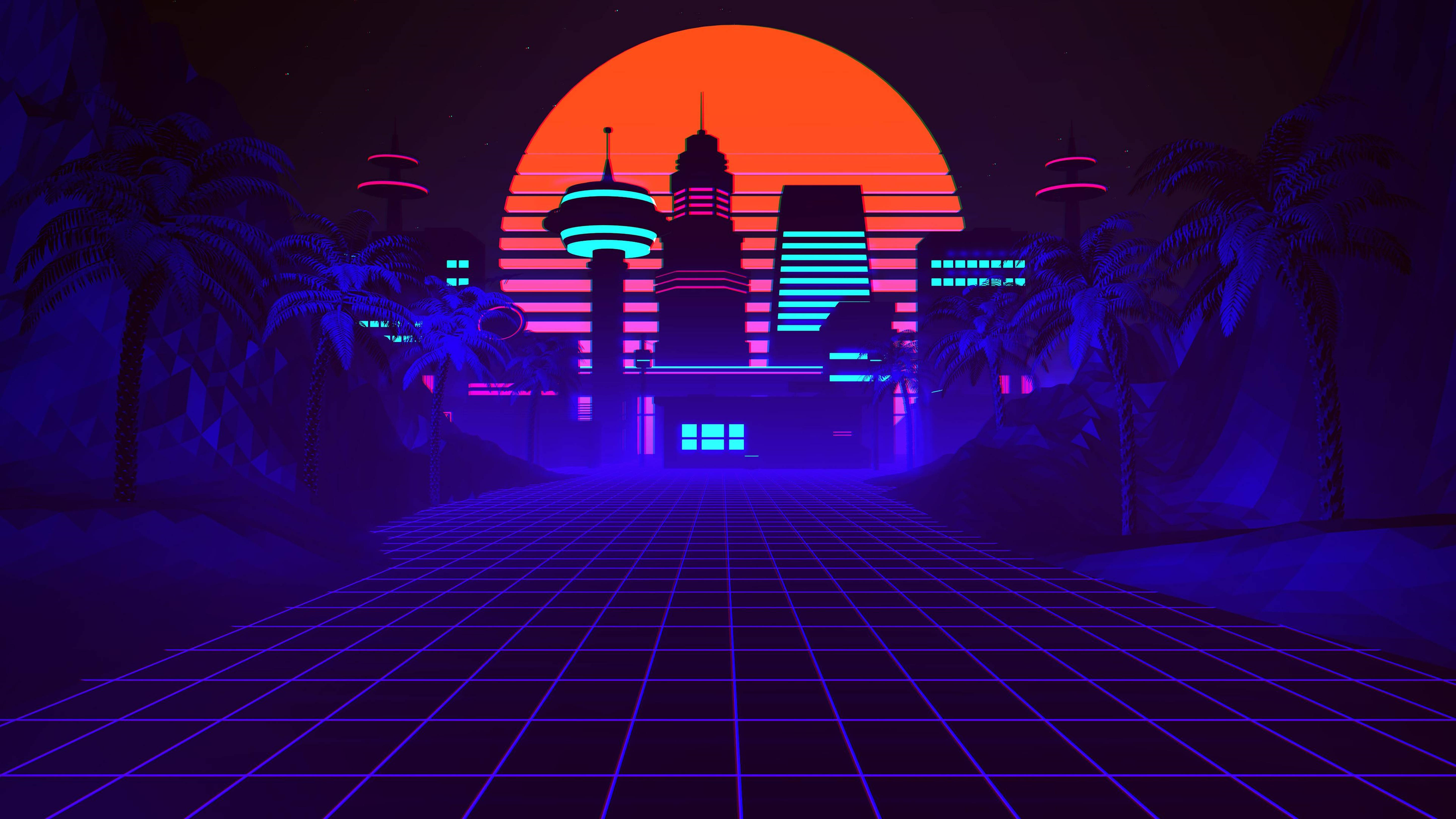 Download Retrowave Cityscape Buildings