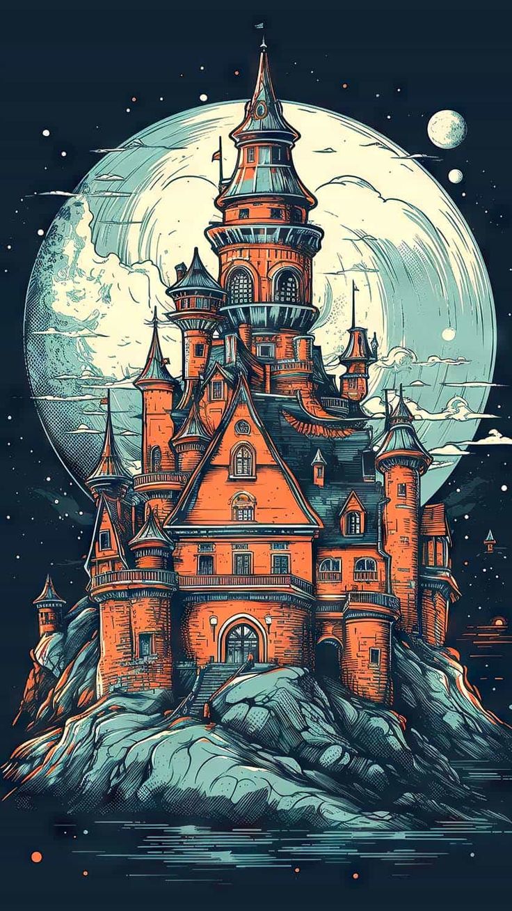 Castle Of Moon IPhone Wallpaper HD