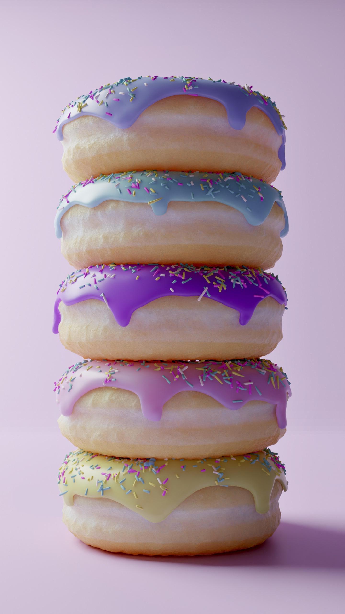 Donut stack phone wallpaper, r