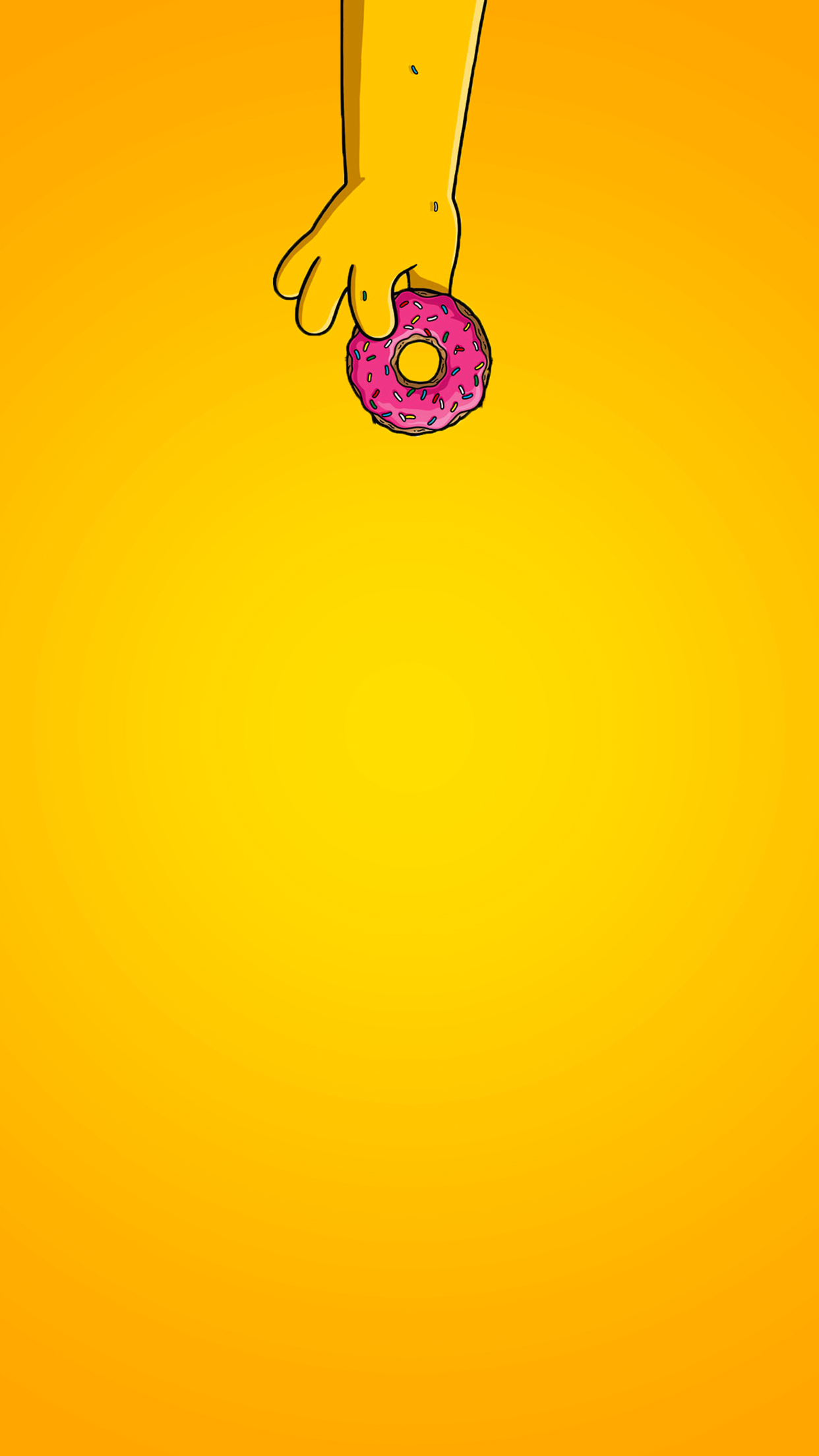 Simpsons Yellow Woohoo Donut Wallpaper for iPhone 11, Pro Max, X, 8, 7, 6