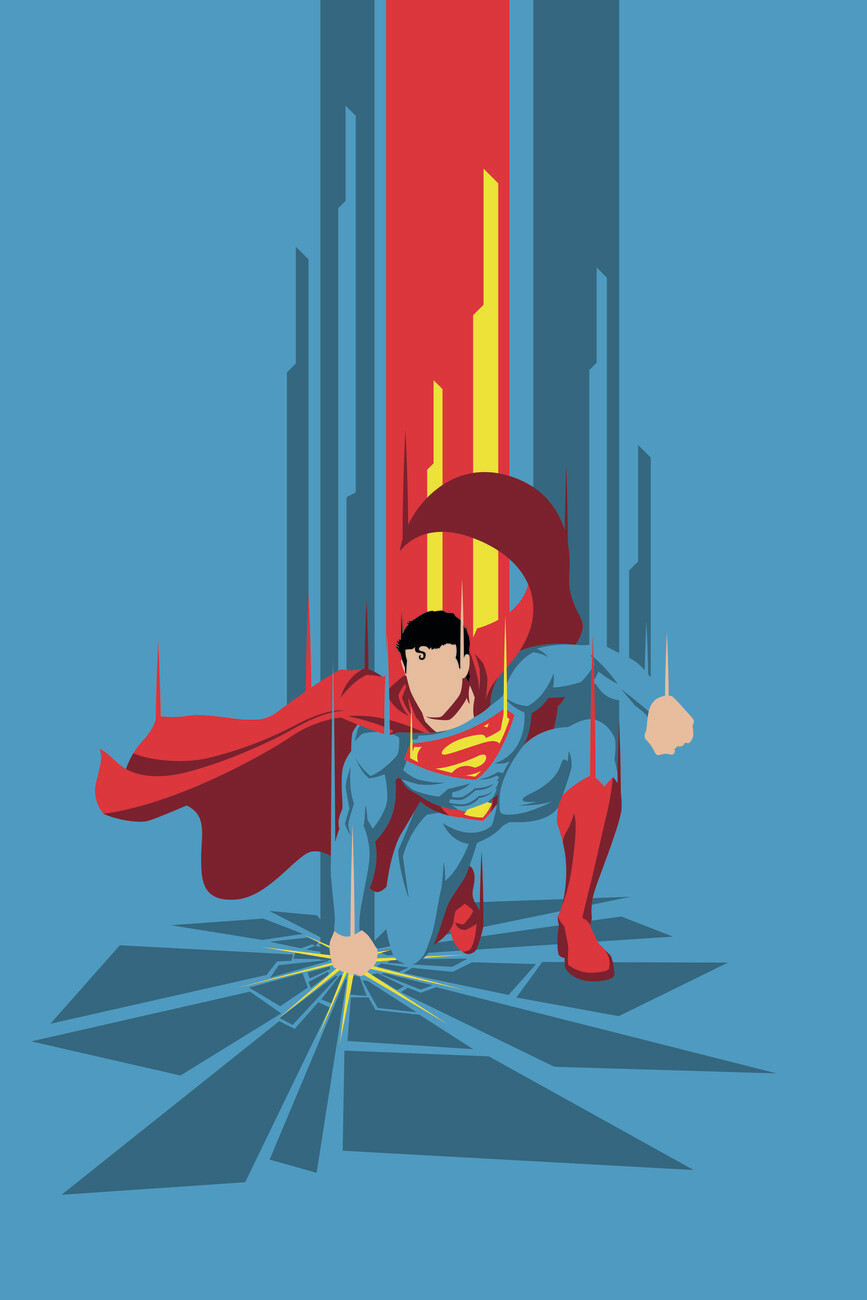 Wall Art Print Superman Blue