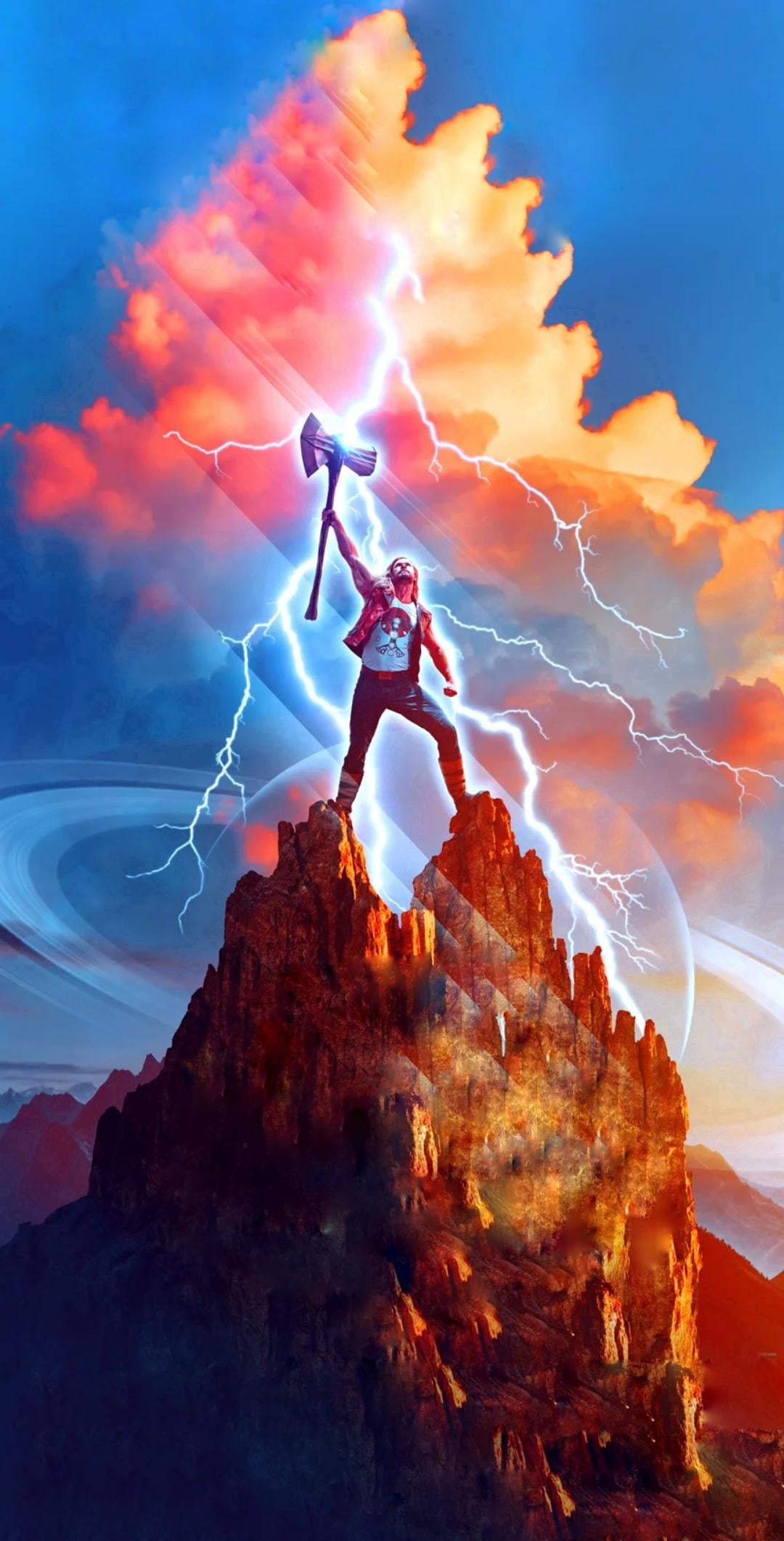Textless Phone Wallpaper for Thor: Love and Thunder Poster