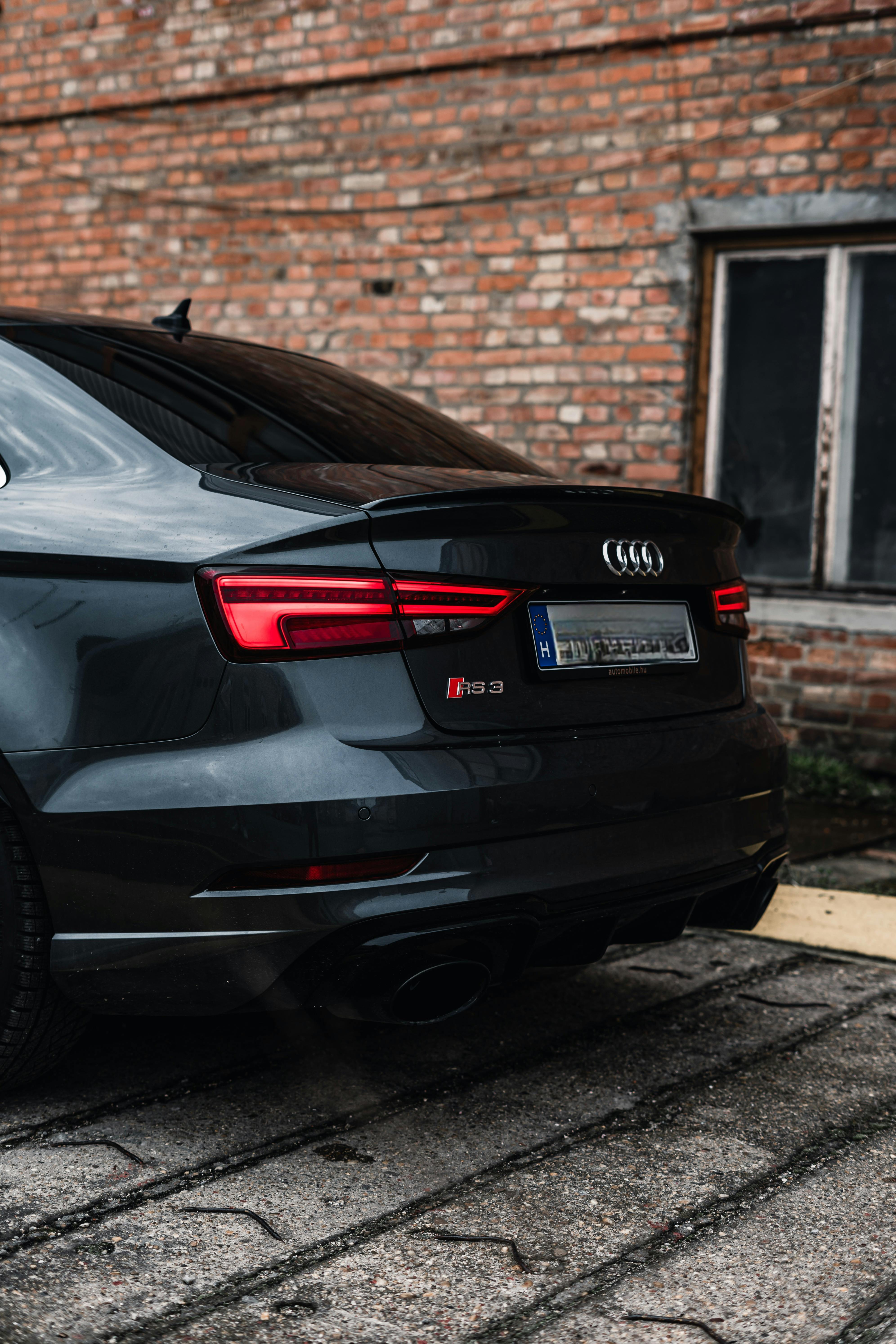 Back of a Black Audi RS 3 Car · Free