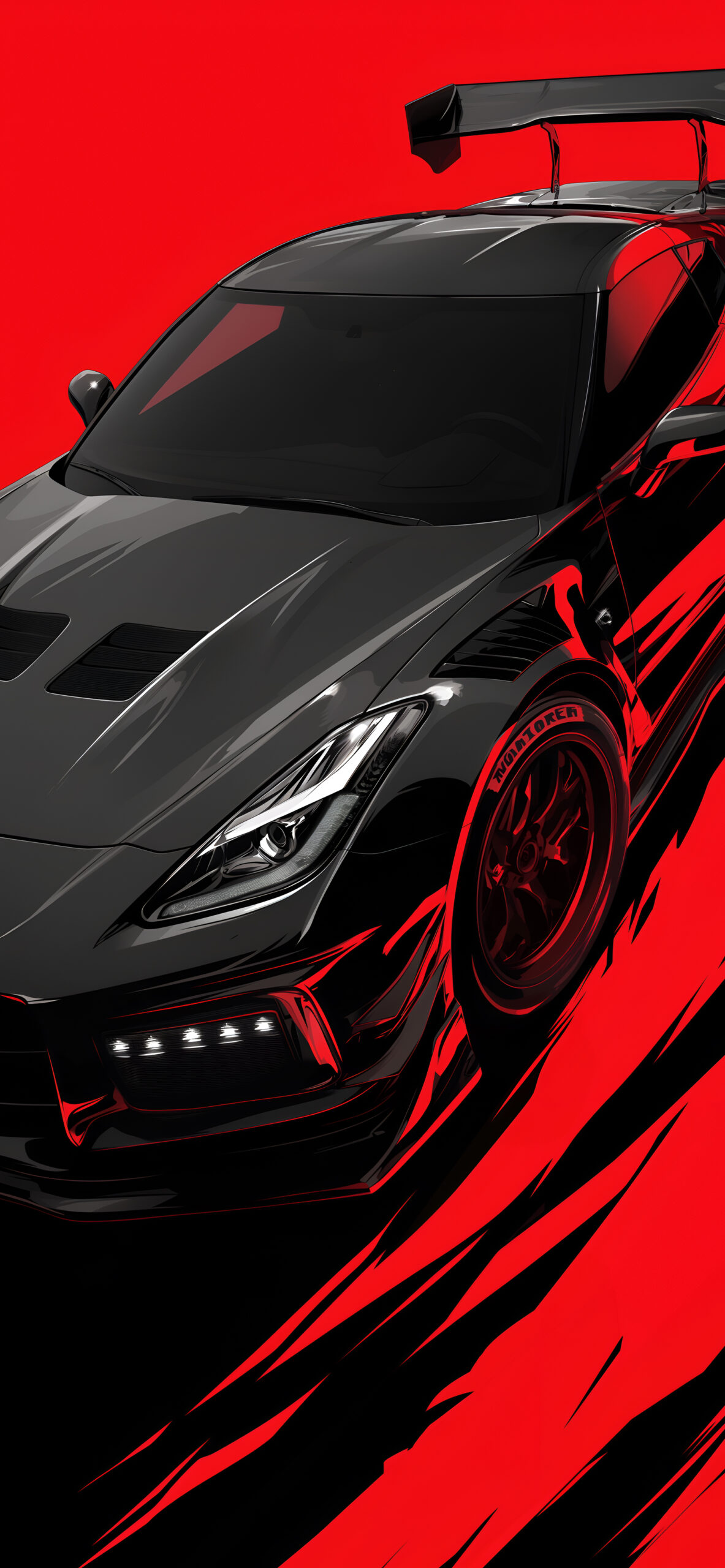 Racing Car Red Black Wallpaper
