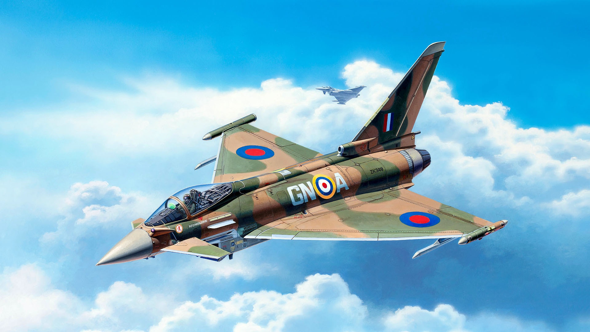 Wallpaper RAF, Typhoon, Eurofighter, Multi Role Fighter Of The Fourth Generation For Mobile And Desktop, Section авиация, Resolution 1920x1080