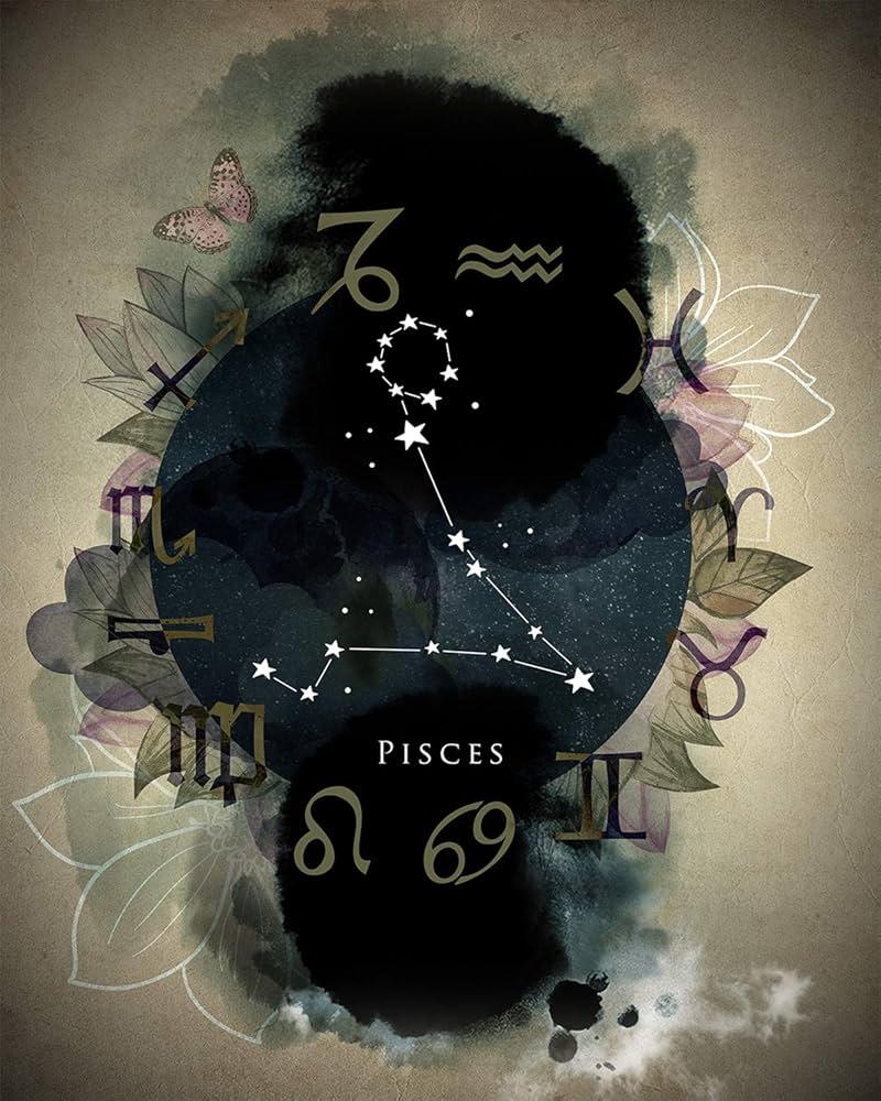 Pisces Astrology Zodiac Wall Art Decor
