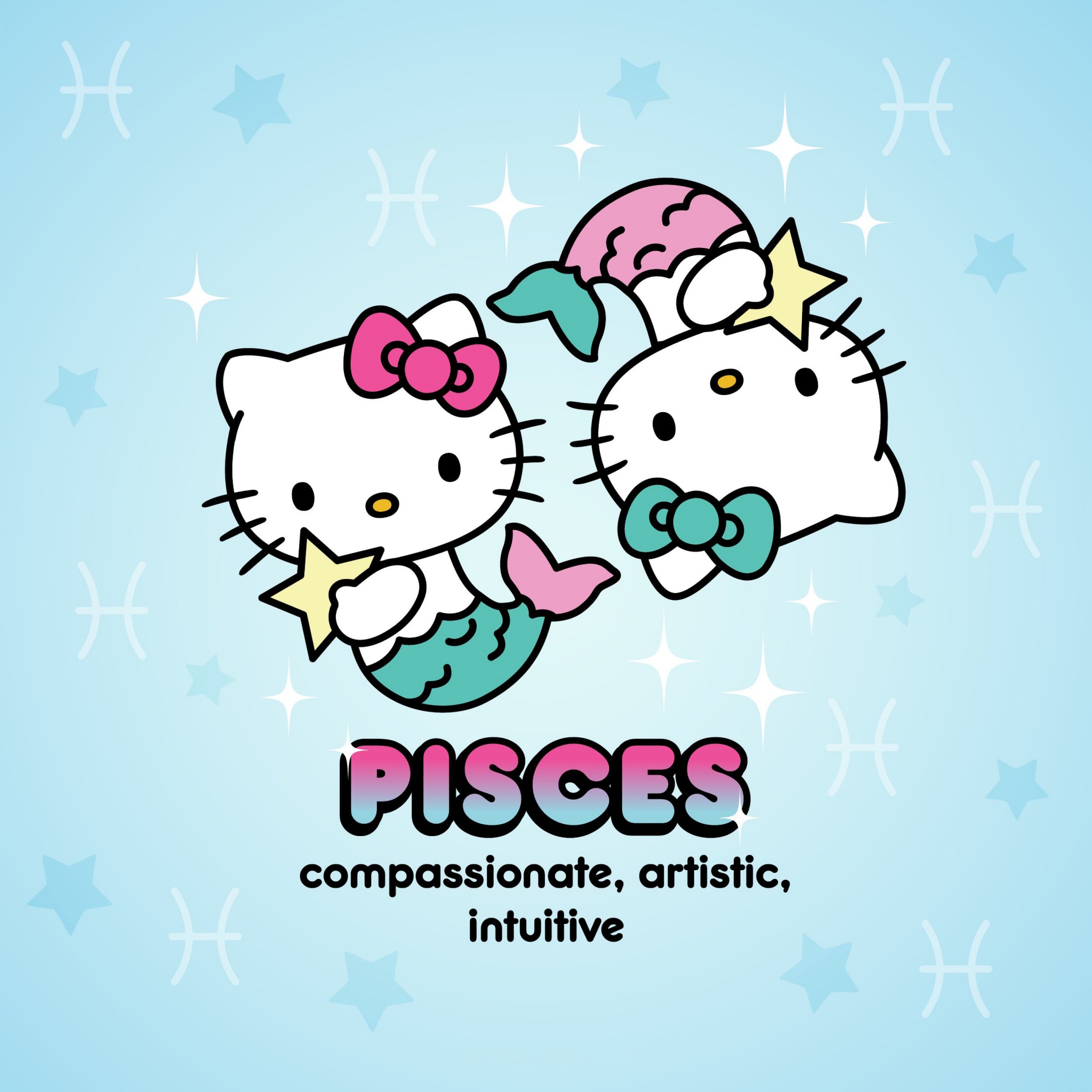 Pisces Wallpaper 4K, Hello Kitty