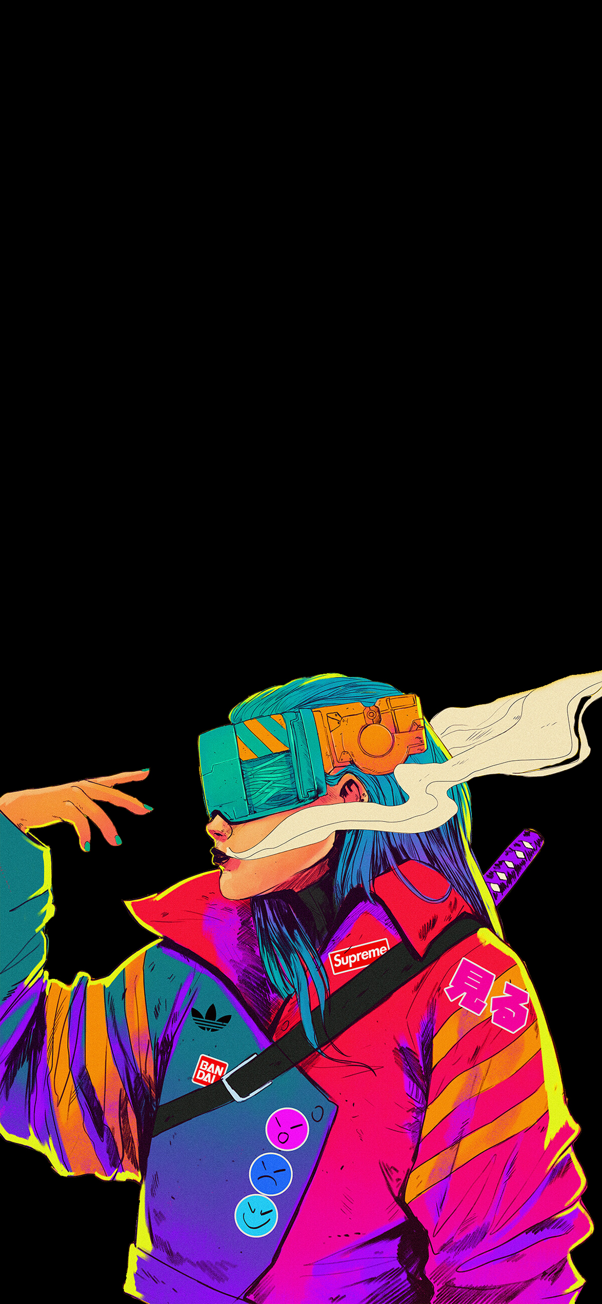 SUPREME CYBERPUNK GIRL WALLPAPER IPHONE