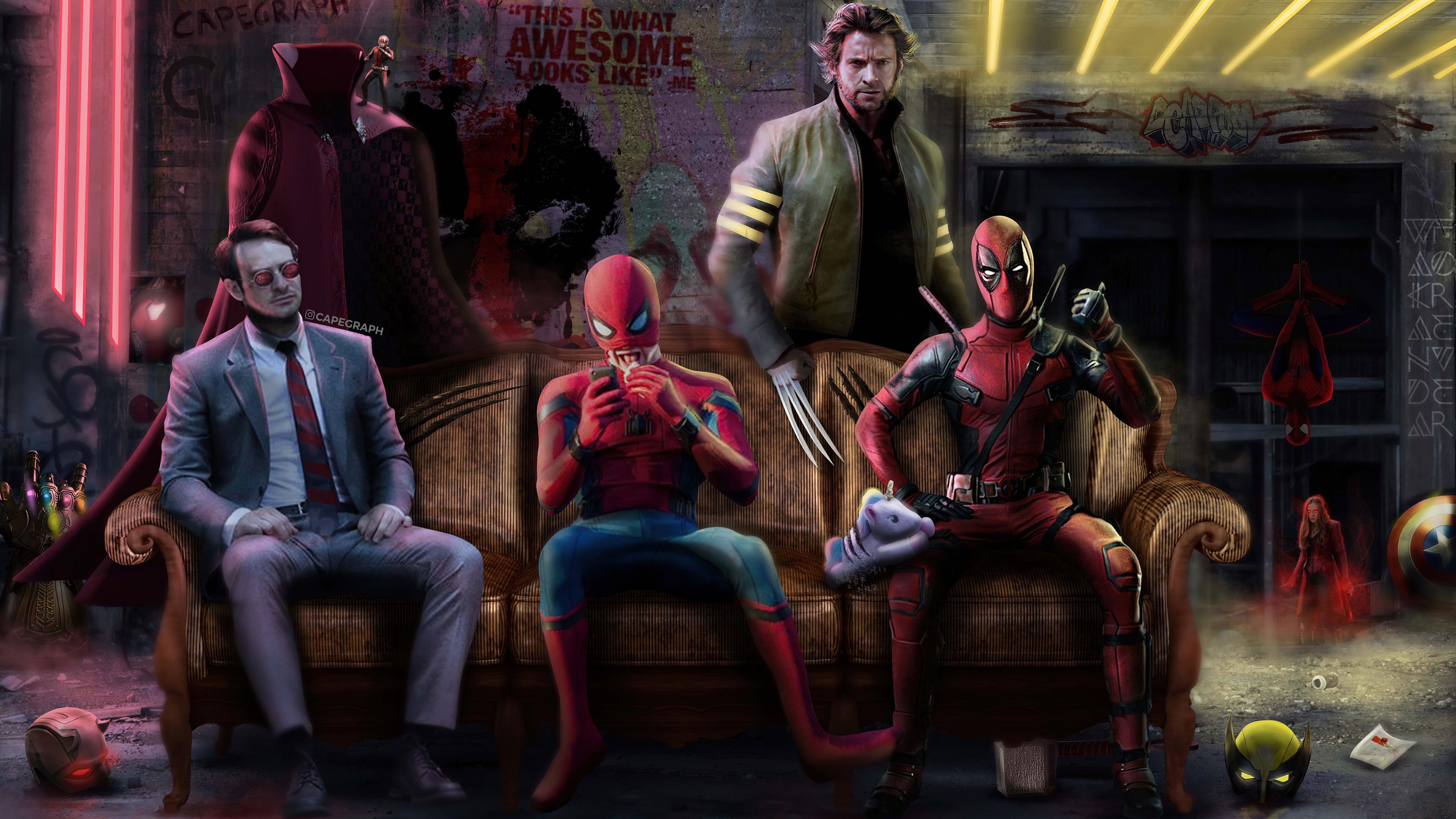 Deadpool, Spider Man and Wolverine