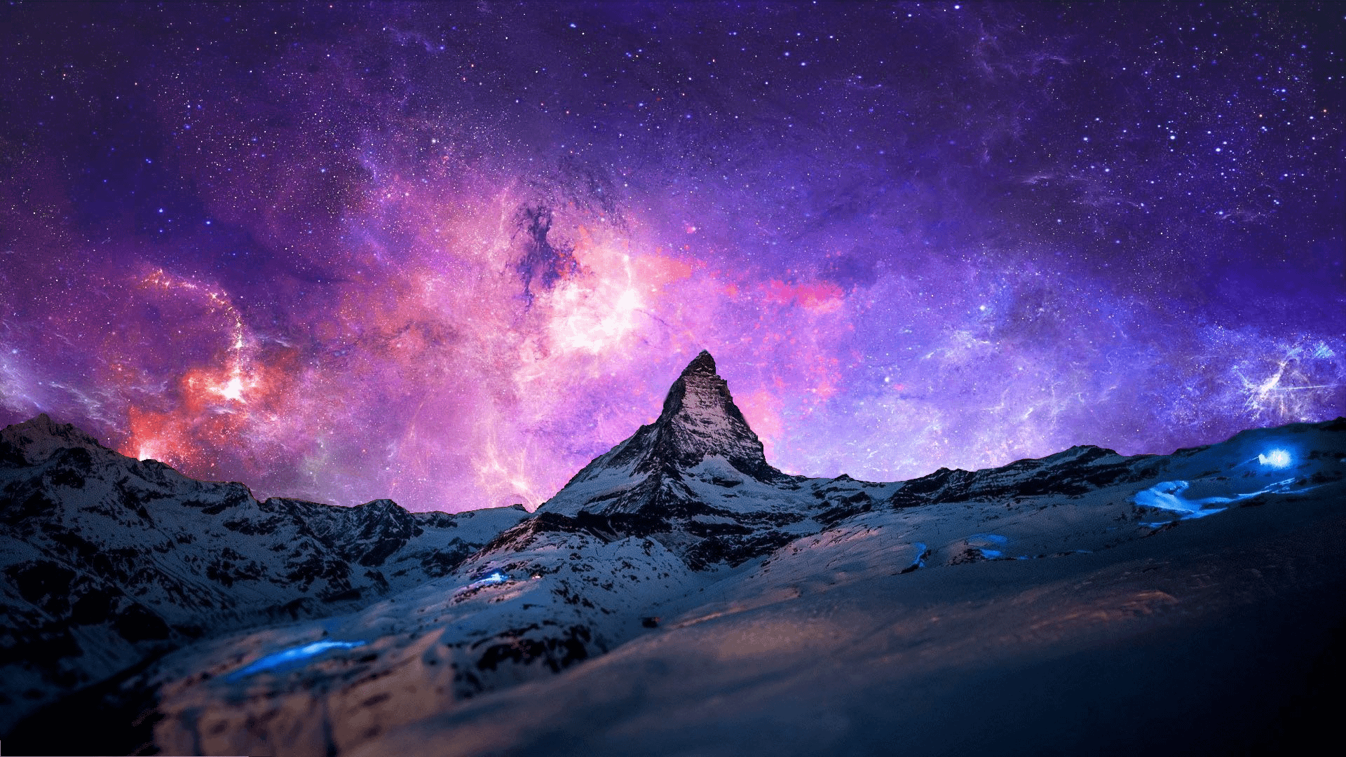 Mountain + galaxy [1920 x 1080] I didn