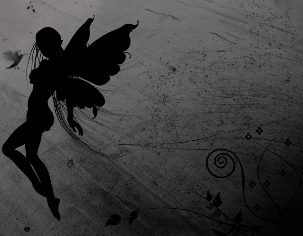 dark. shadow of a goth fairy .i like