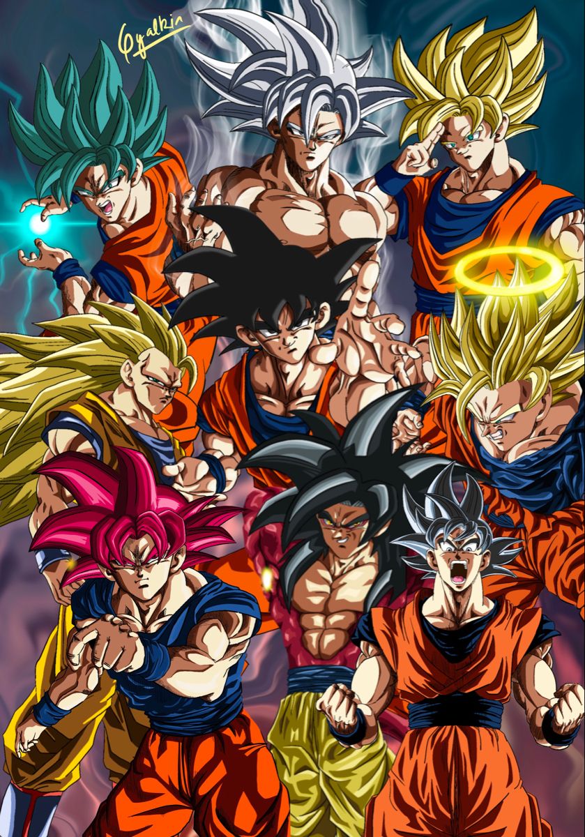 Digital art anime.. Dragon ball art
