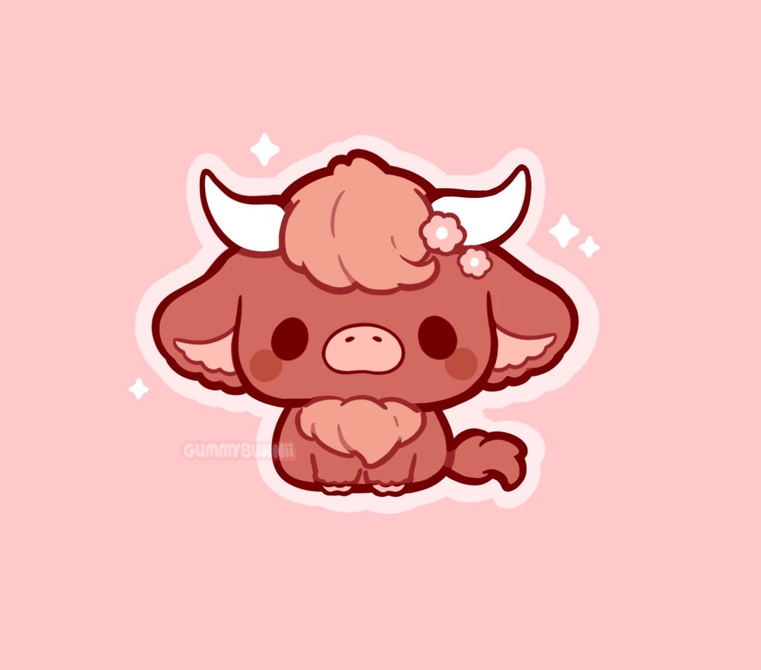 Highland Cow Sticker Stickers Cute