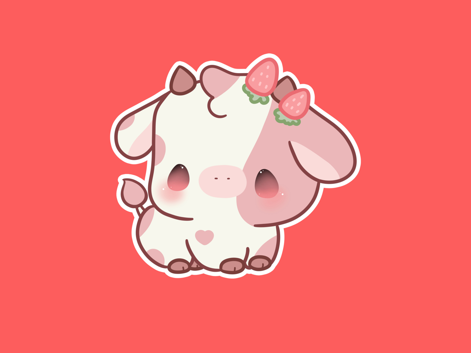 Strawberry Cute Cow