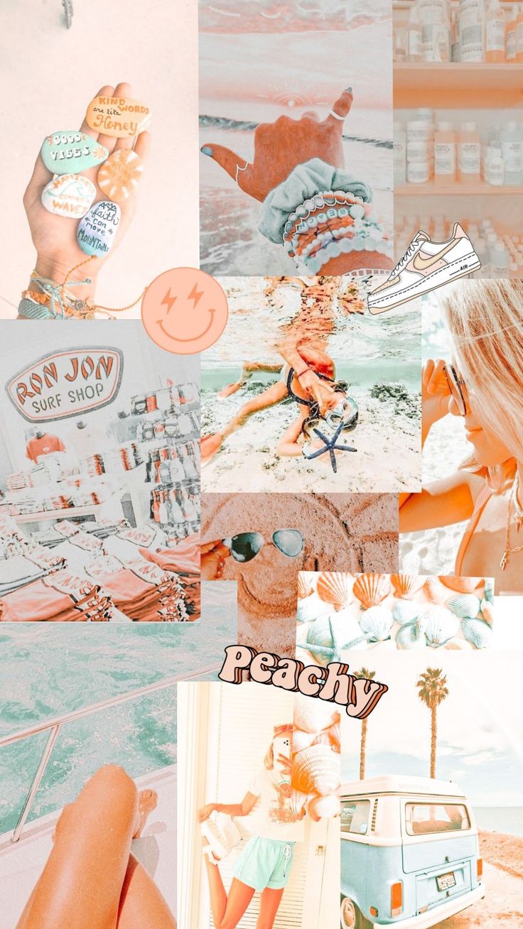 Peach Beach Aesthetic Wallpaper