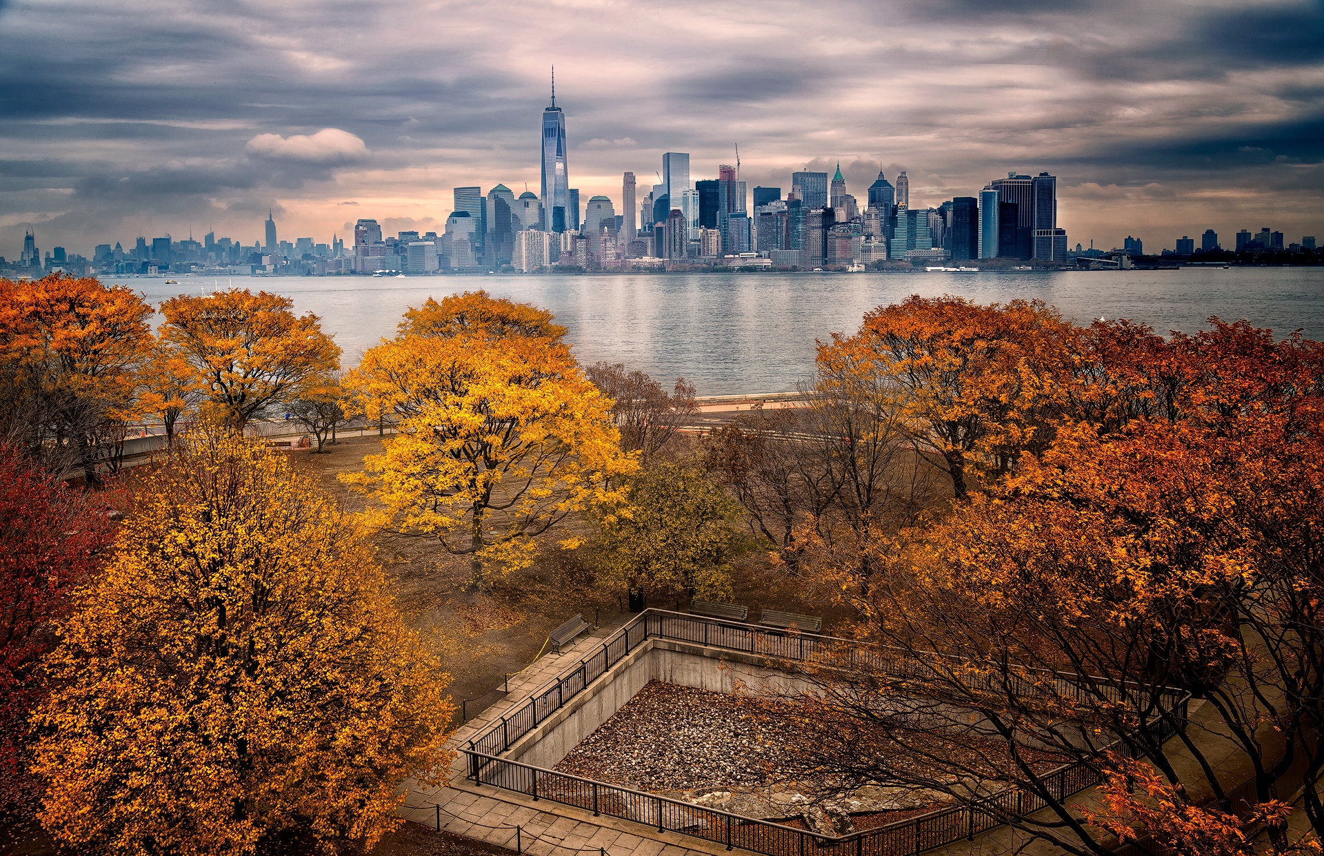 Wallpaper autumn, Park, New York, skyscrapers, Manhattan for mobile and desktop, section город, resolution 1920x1242