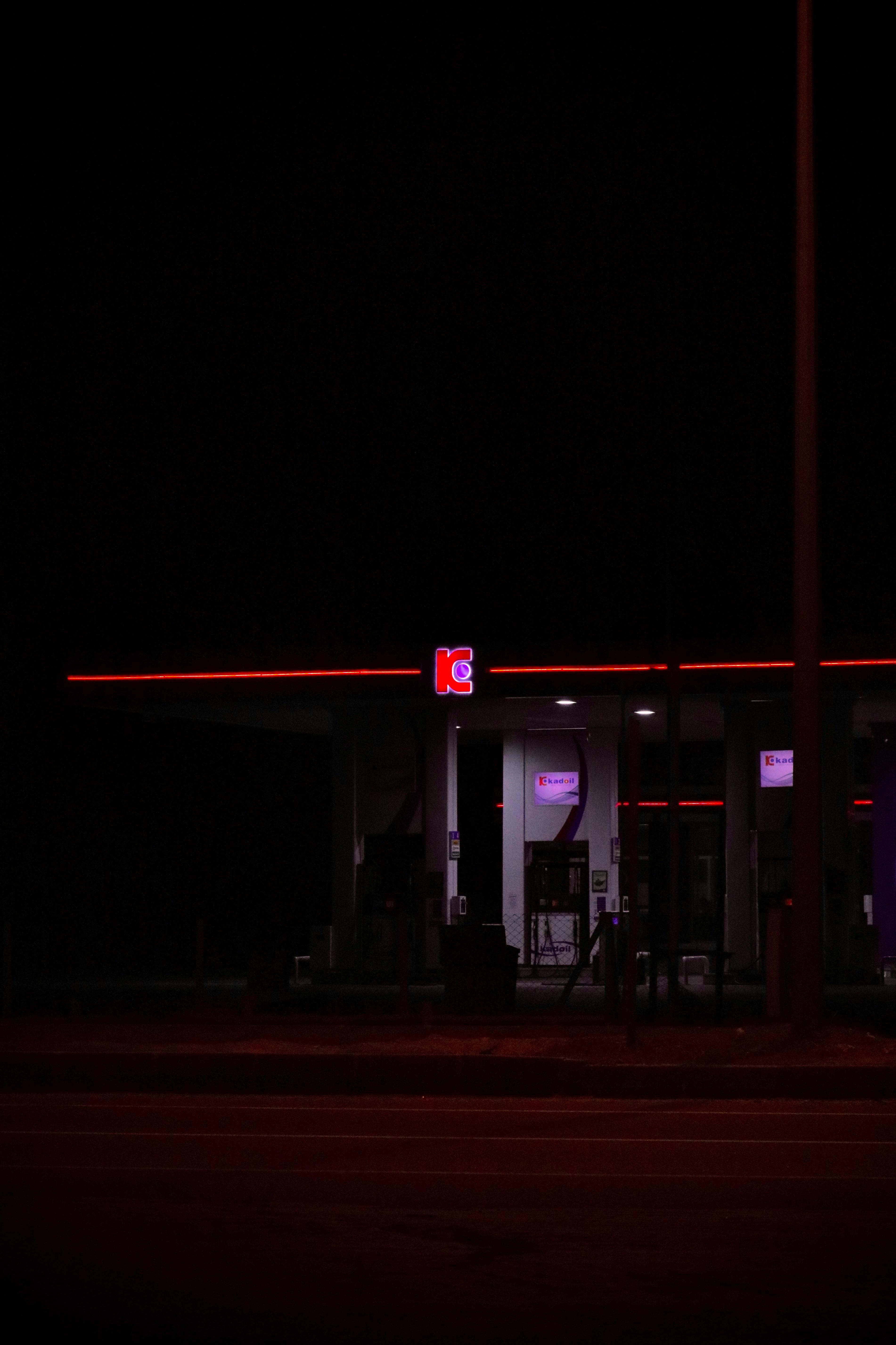 A Gas Station at Night · Free
