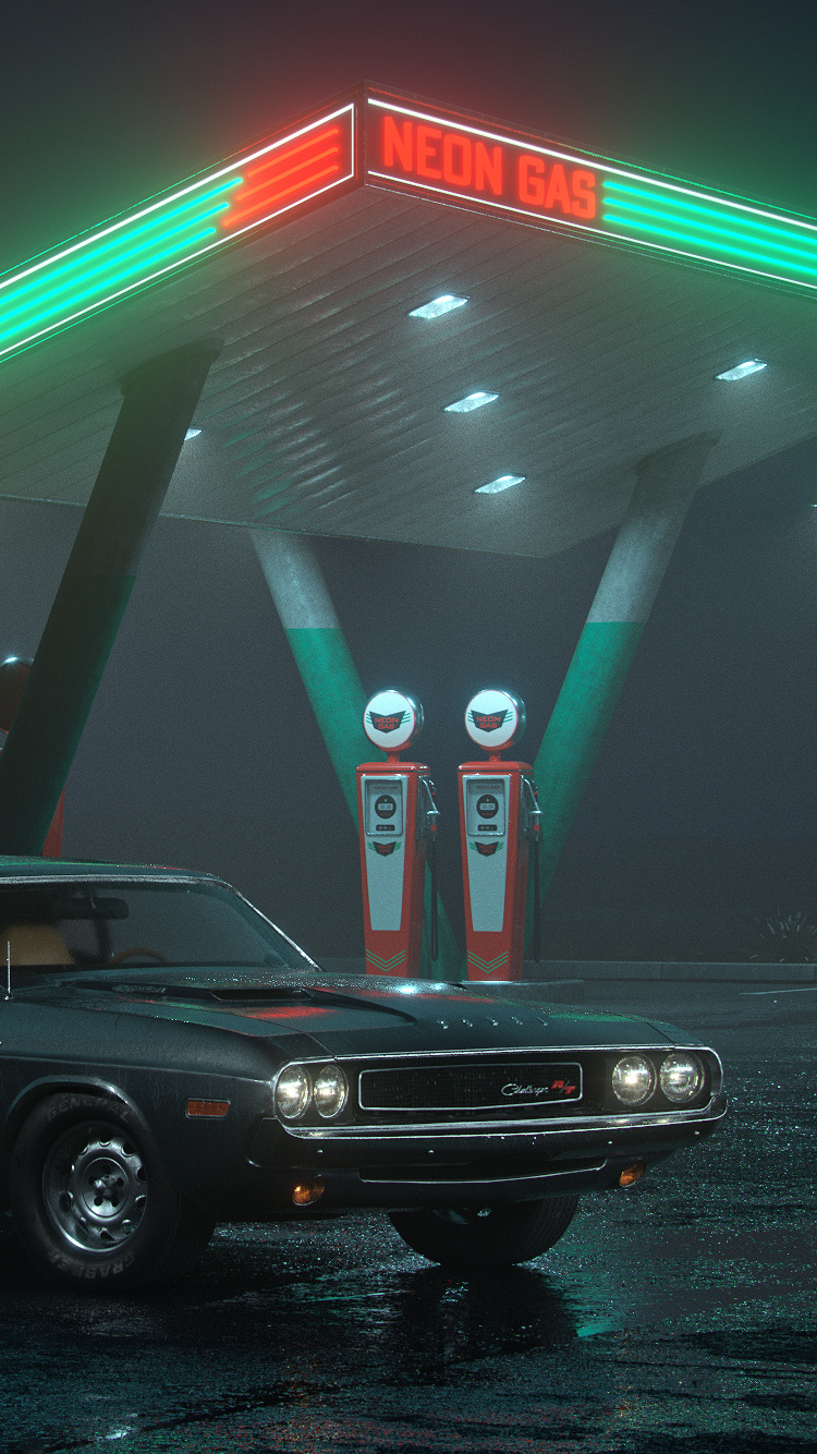 Dodge Challenger RT At Neon