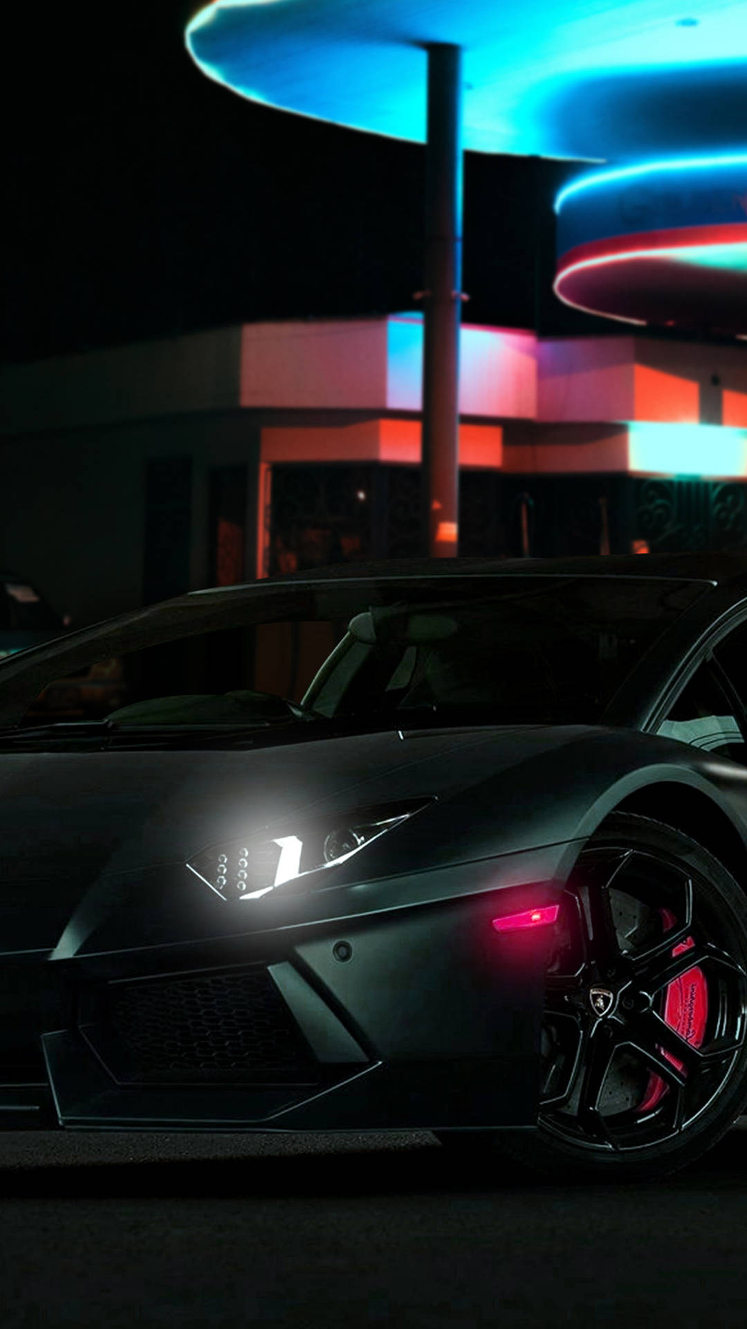 Red Lights 4K Car iPhone Wallpaper