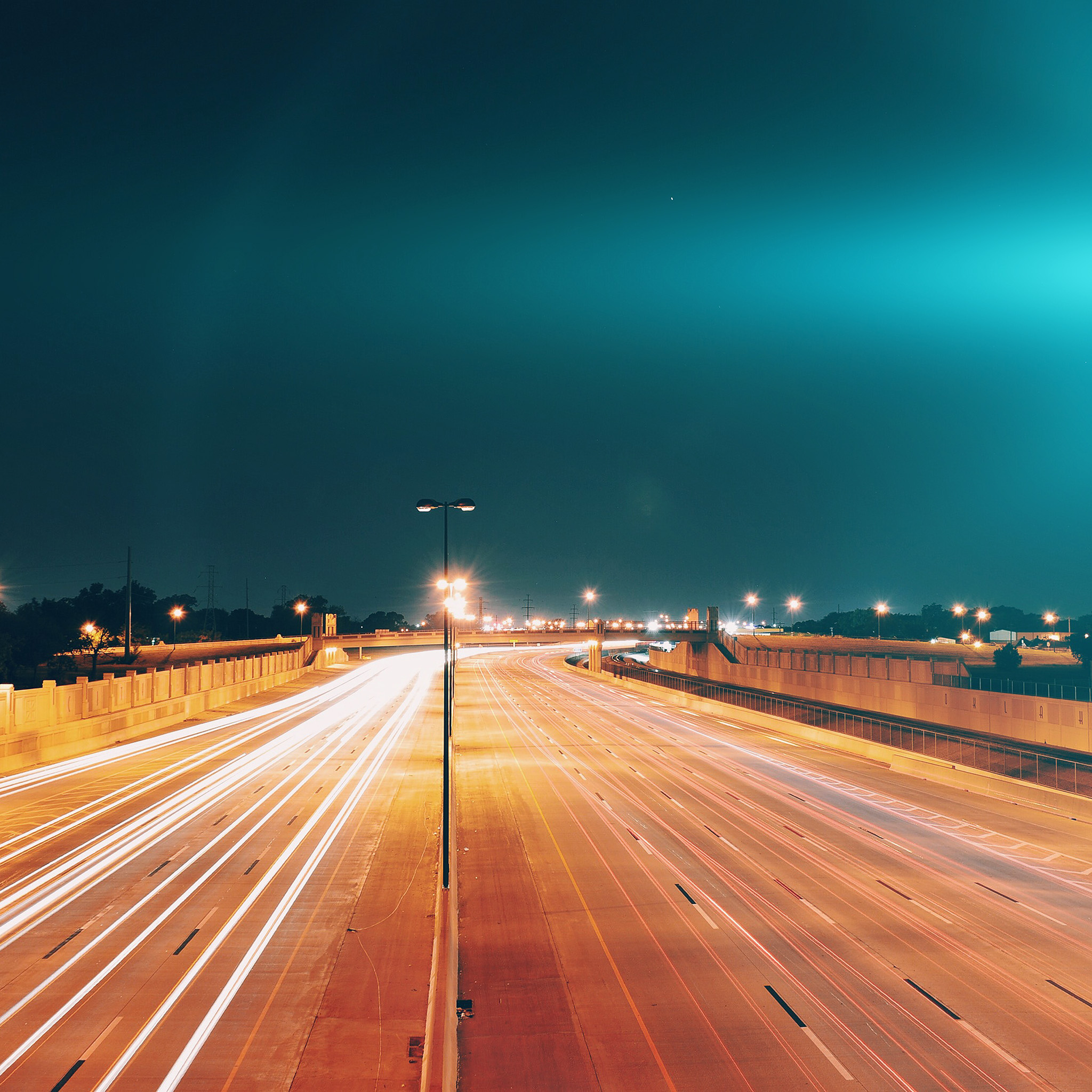 Car Lights Blue Flare Wallpaper