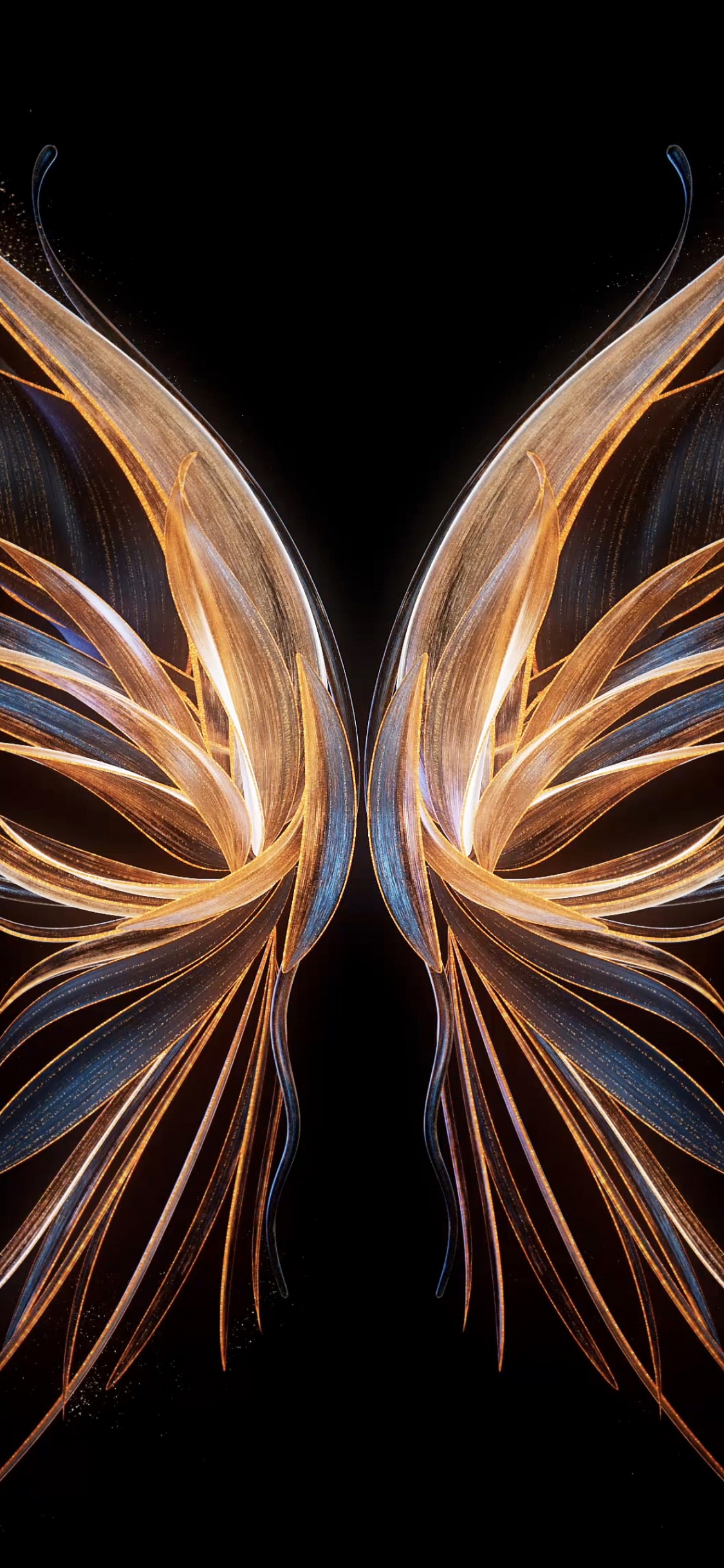 Angel wings Wallpaper 4K, Black