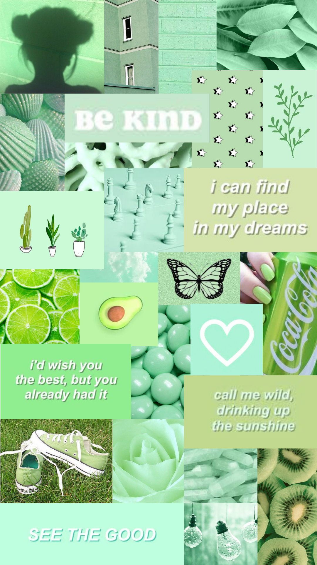 green collage wallpaper