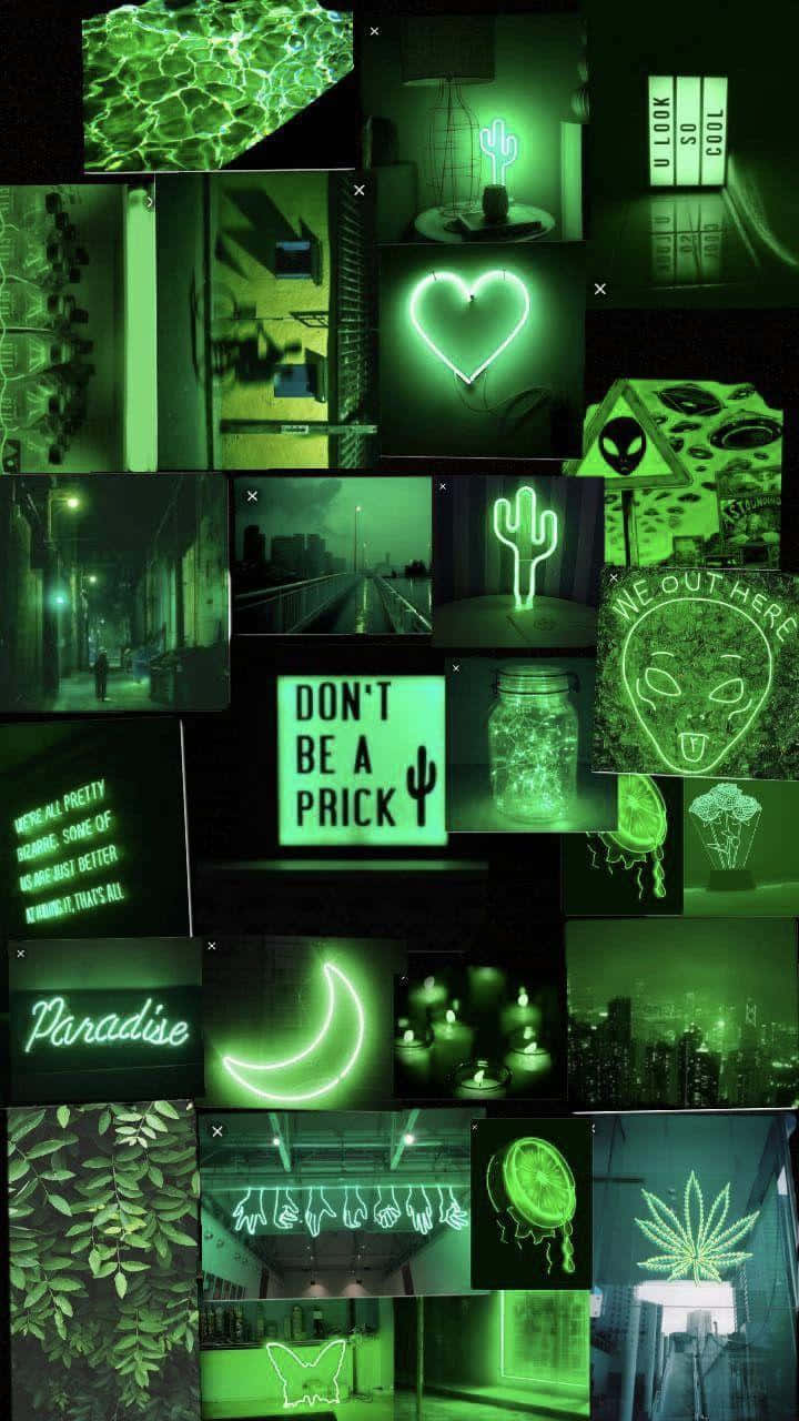 Green Collage Wallpaper