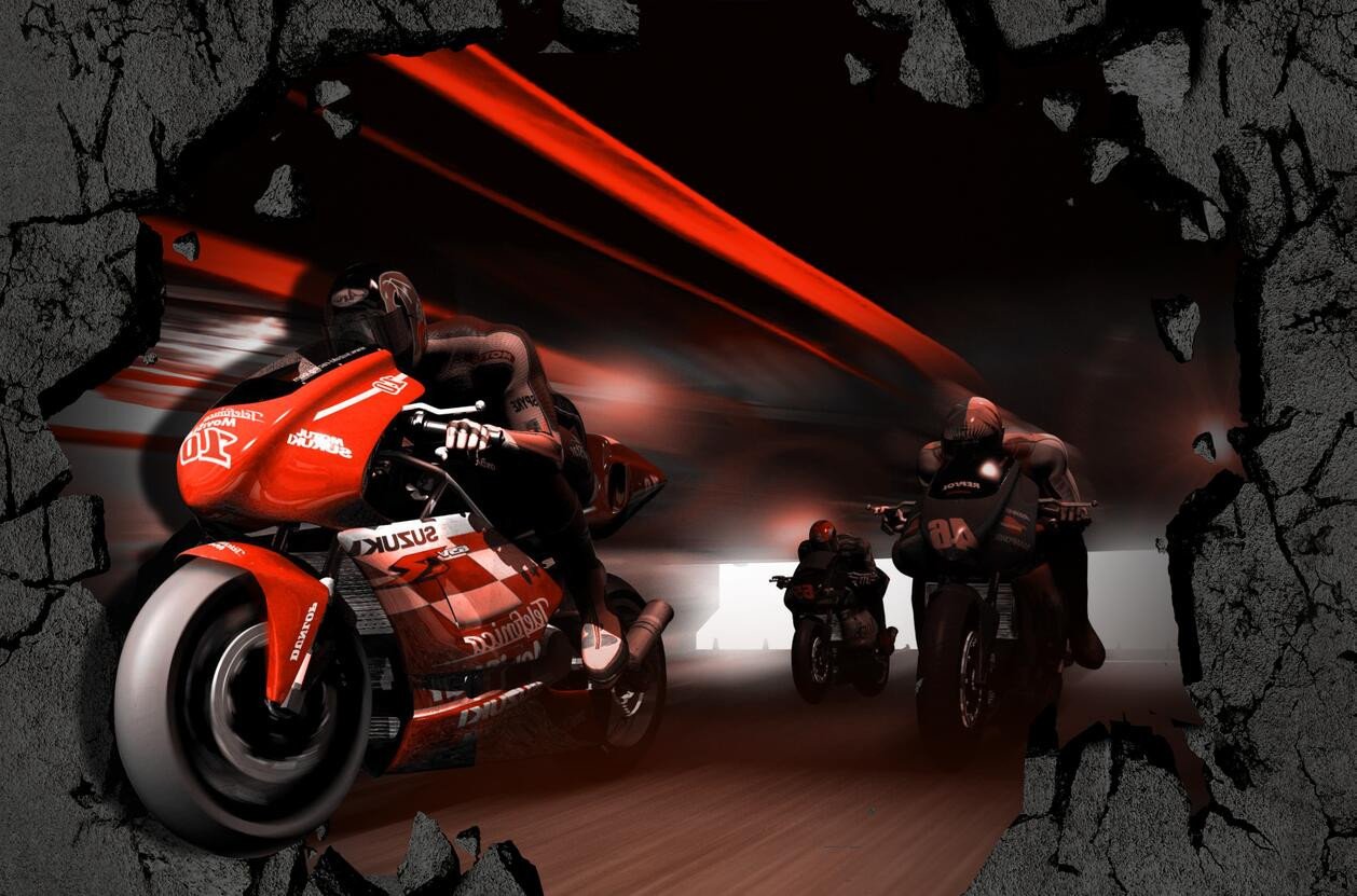 3D Motorcycle Riding 233 Garage Door