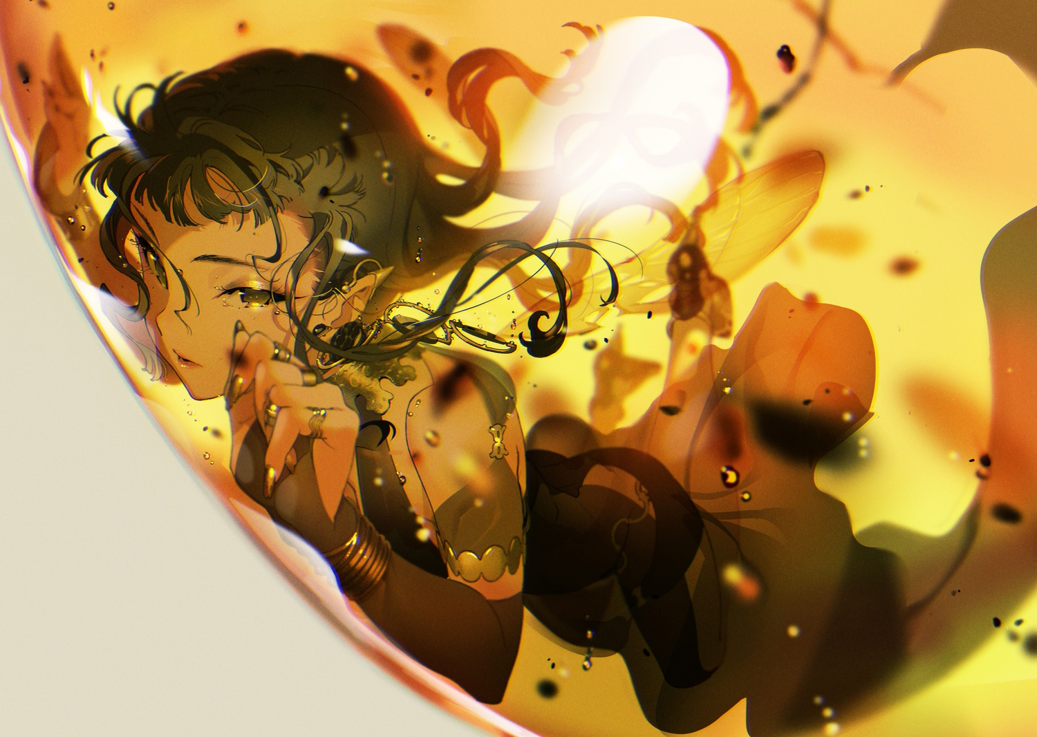 dress elbow gloves gloves long hair