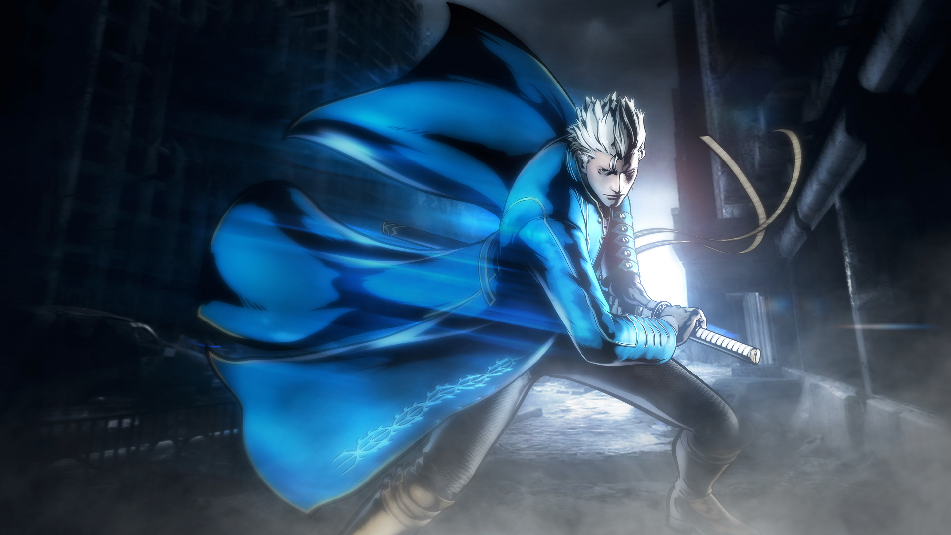 devil may cry, vergil, cloak, stand