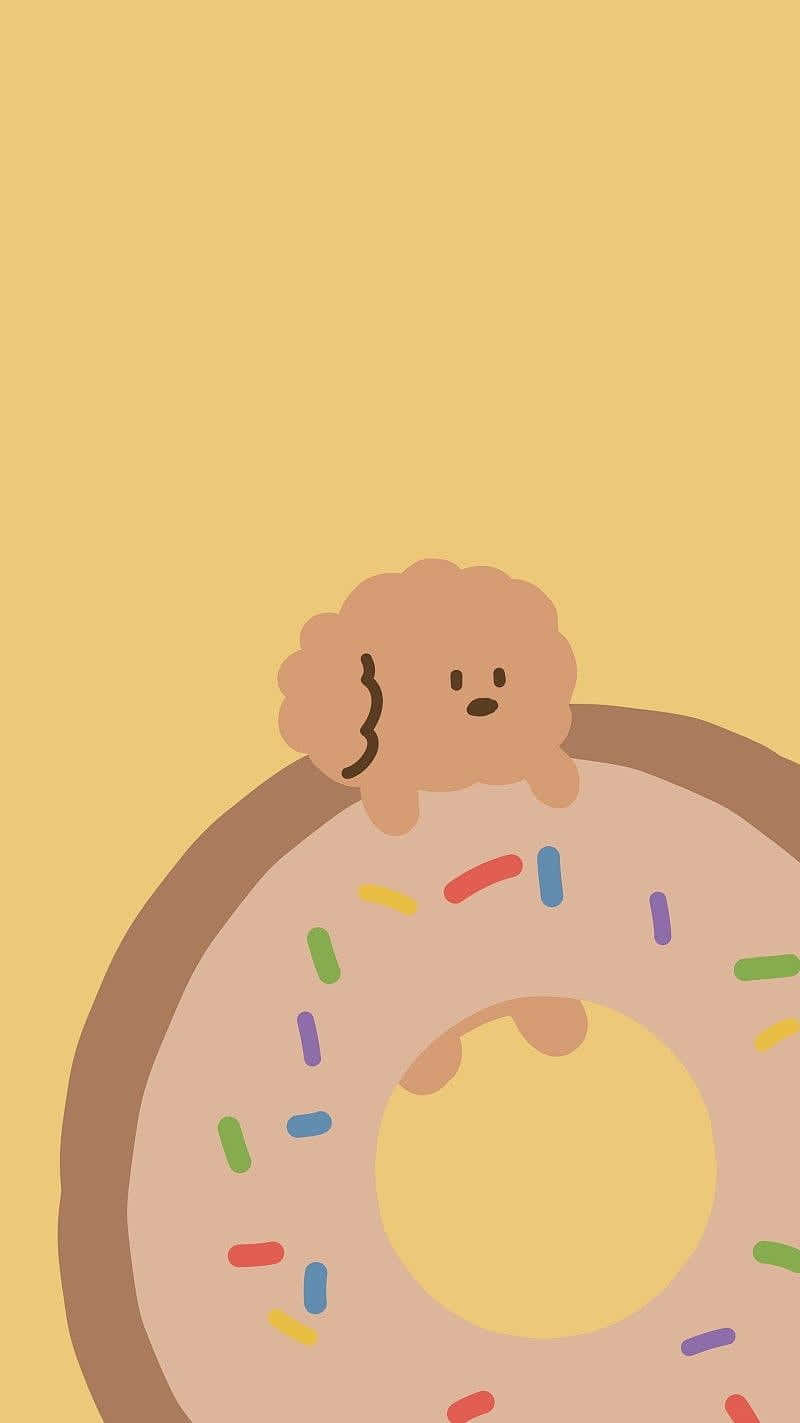 Download Adorable Pink Frosted Donut