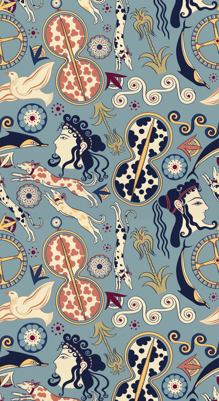 Minoan theme textile