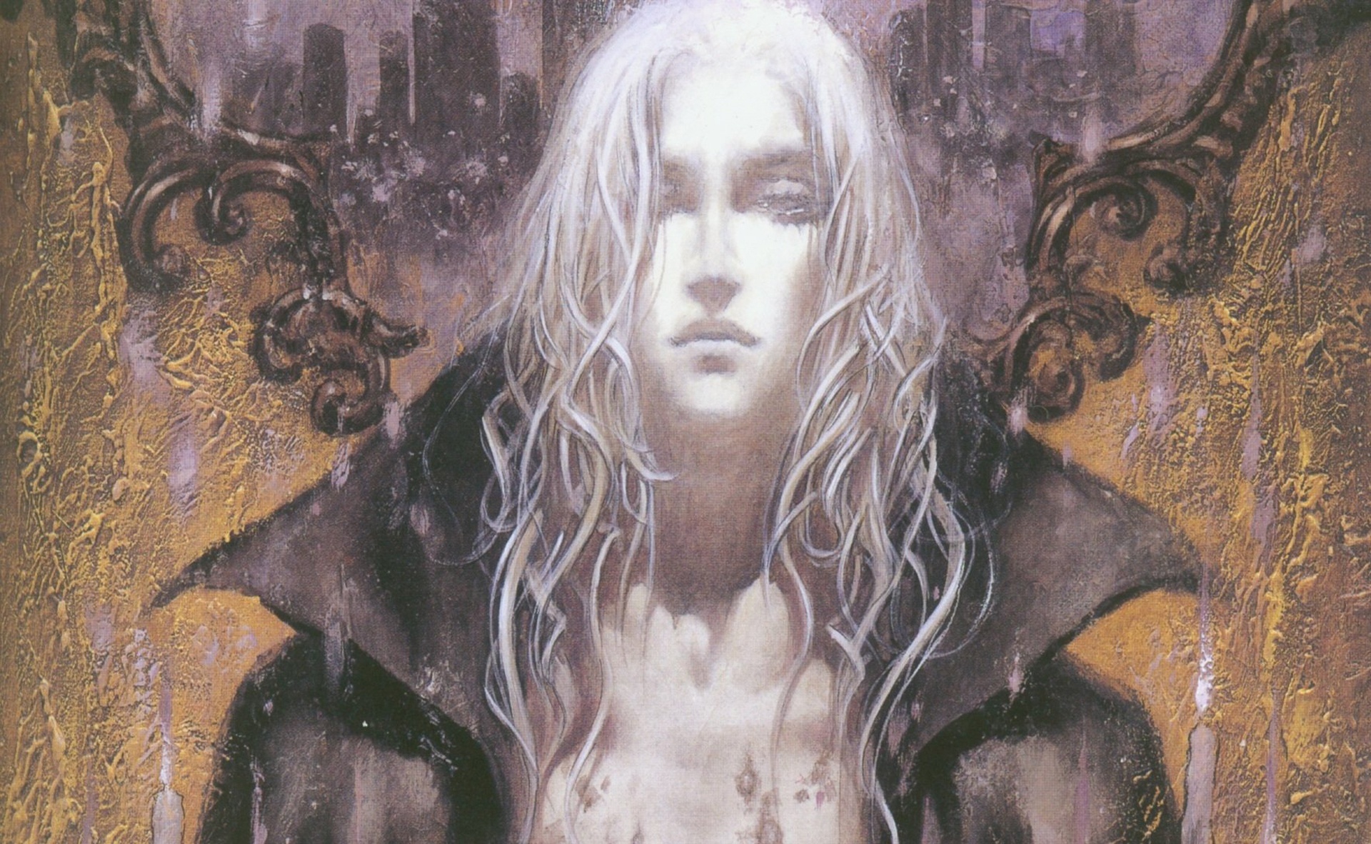 Wallpaper collar, vampire, art