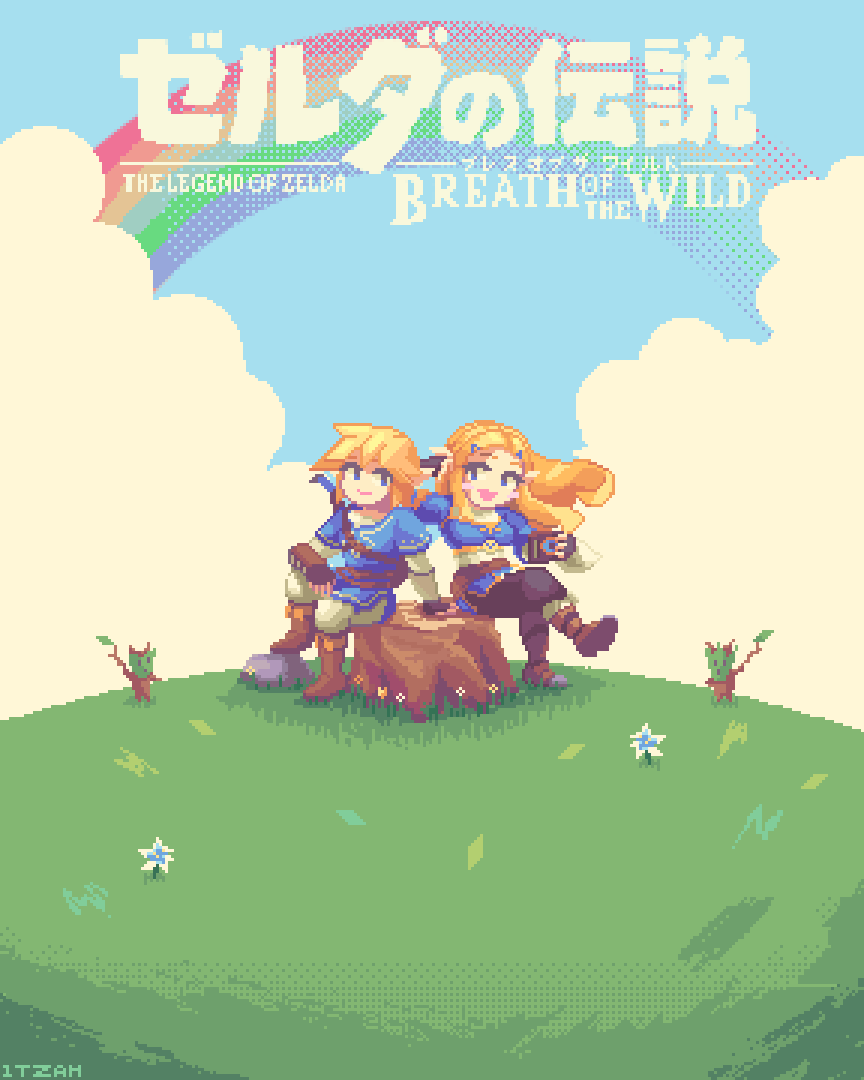 OC Zelda and Link. Animated wallpaper