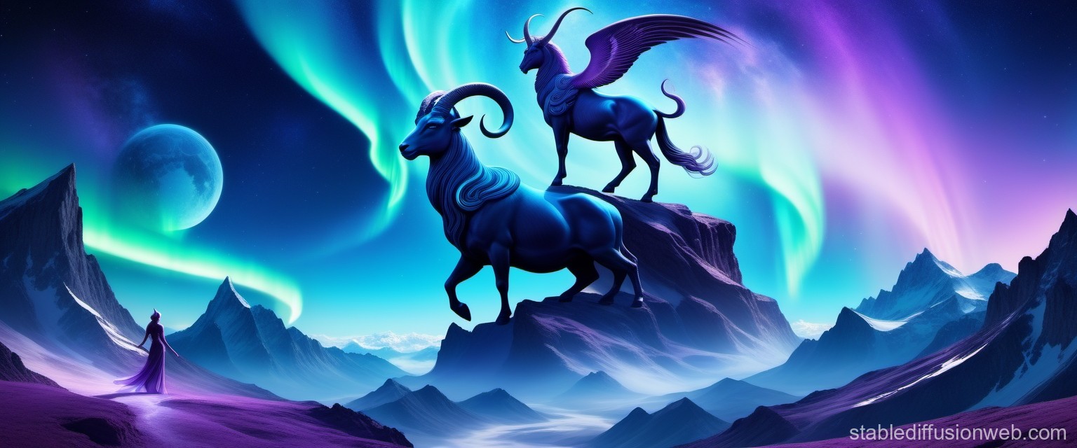 Epic Dark Capricorn on Mount Olympus