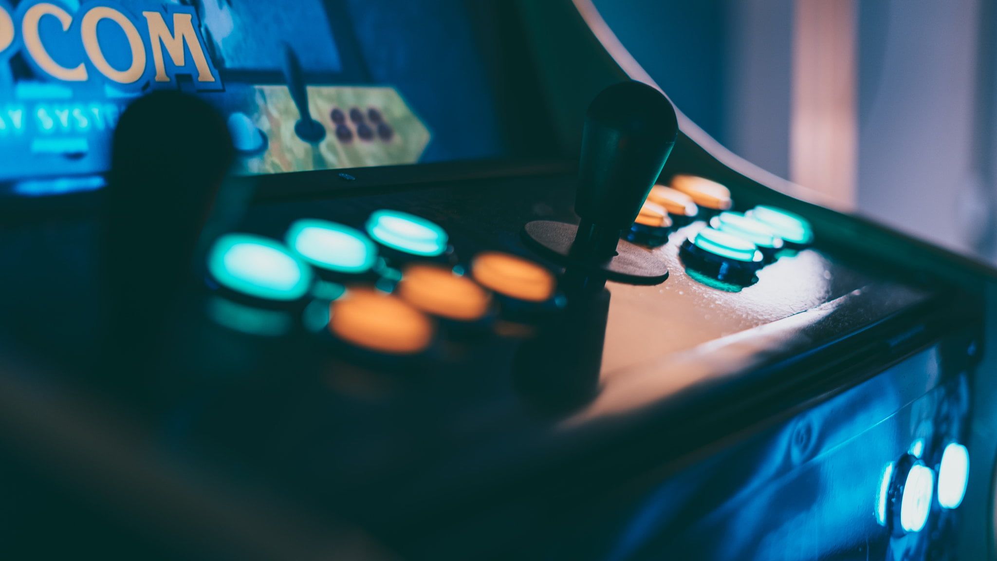 black Capcom joystick arcade machine