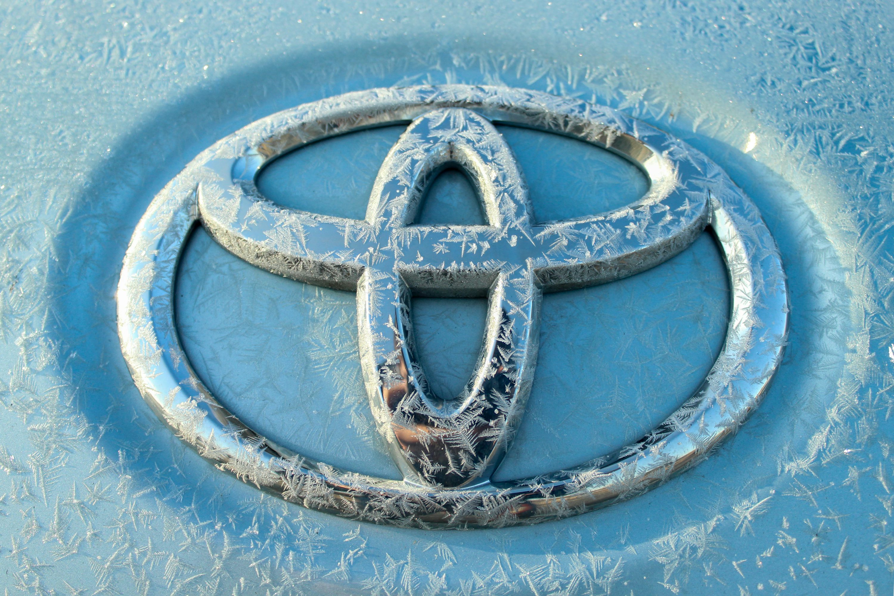 Silver Toyota emblem photo