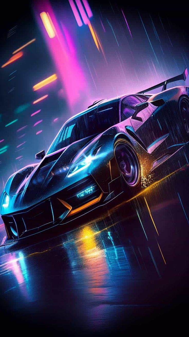 Supercar Cyberpunk iPhone Wallpaper HD