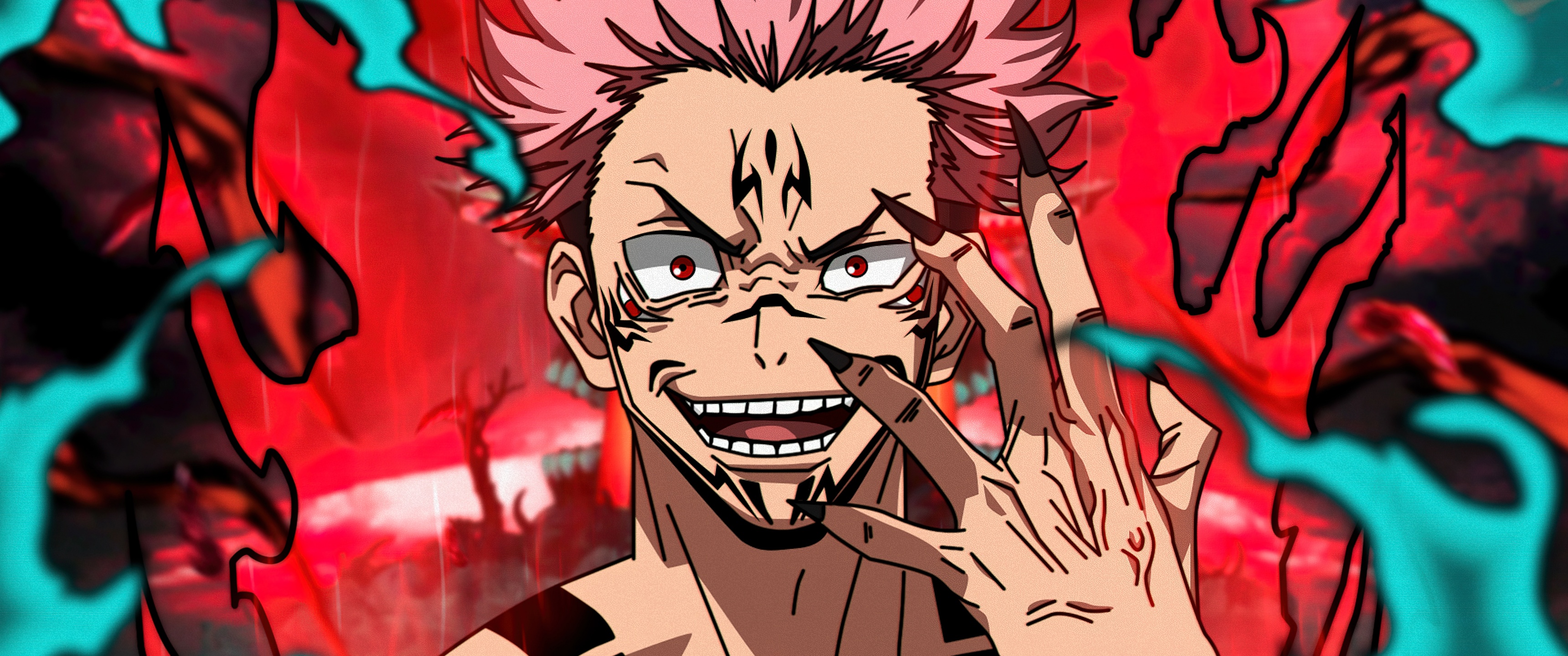 Sukuna Wallpaper 4K, Fan Art, Jujutsu Kaisen, 5K