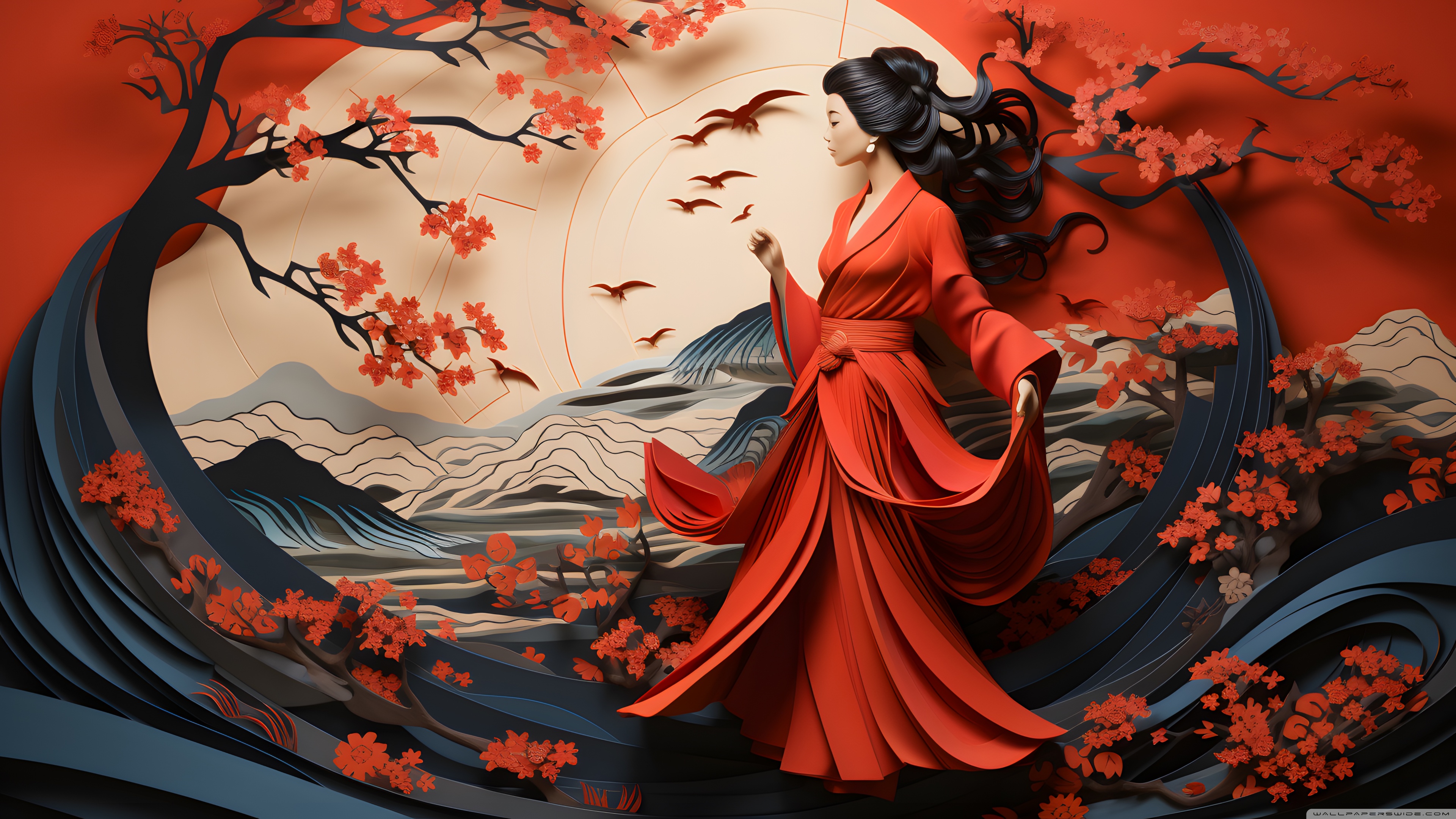 Modern Japanese Art Ultra HD Wallpaper