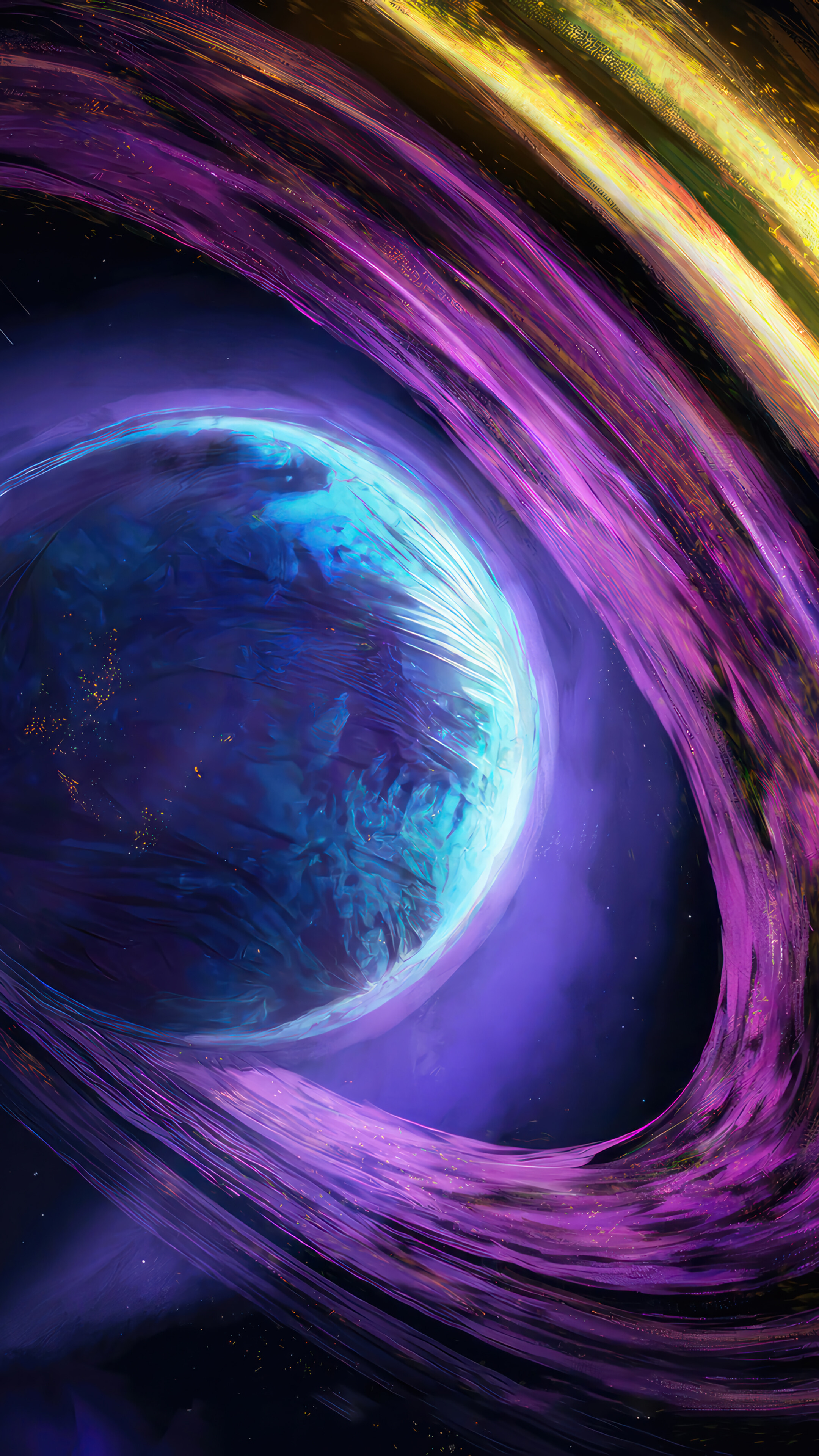 Space Colorful Planet Digital Art 4K