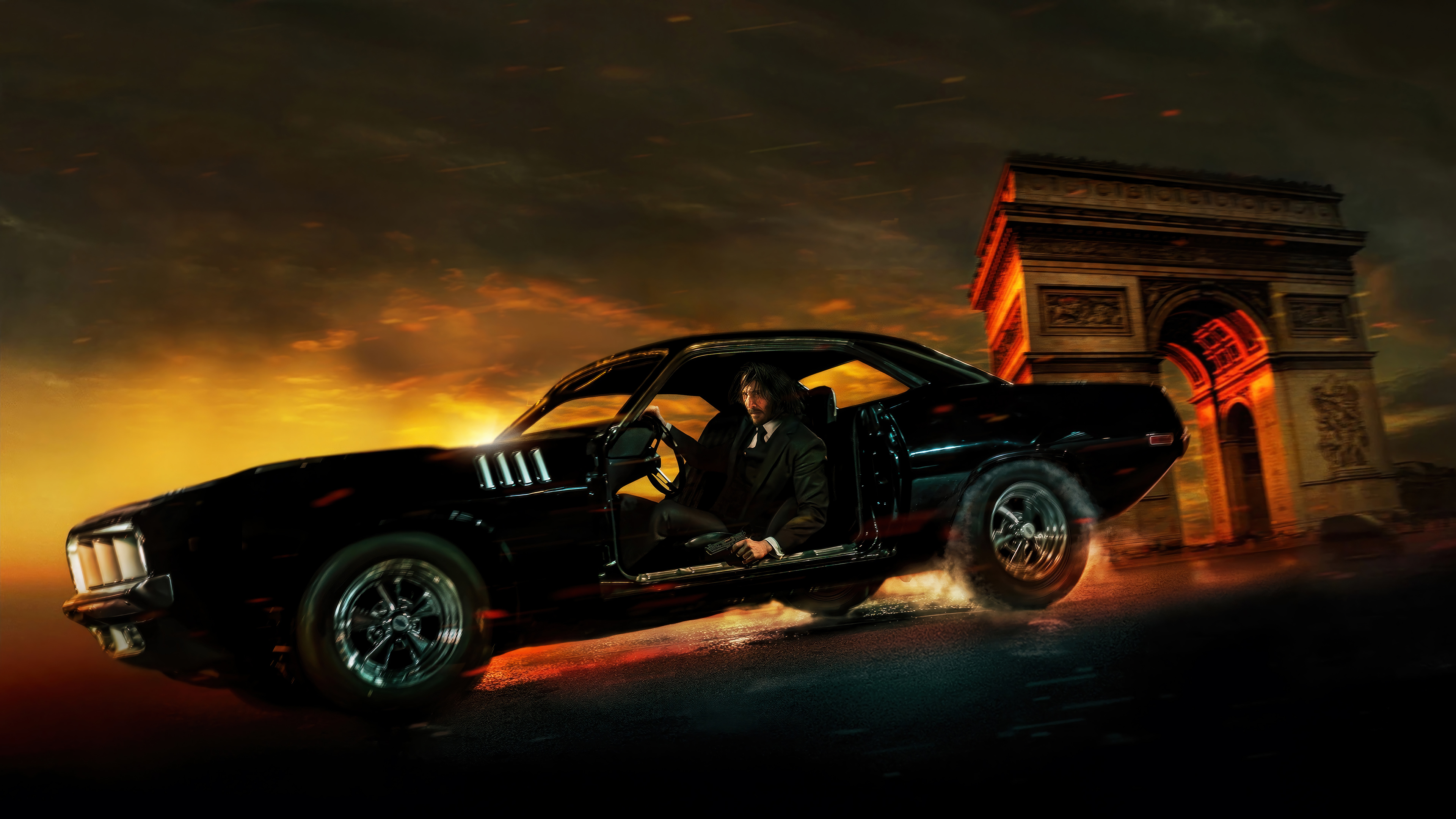John Wick 4 Ford Mustang Car Paris Gate