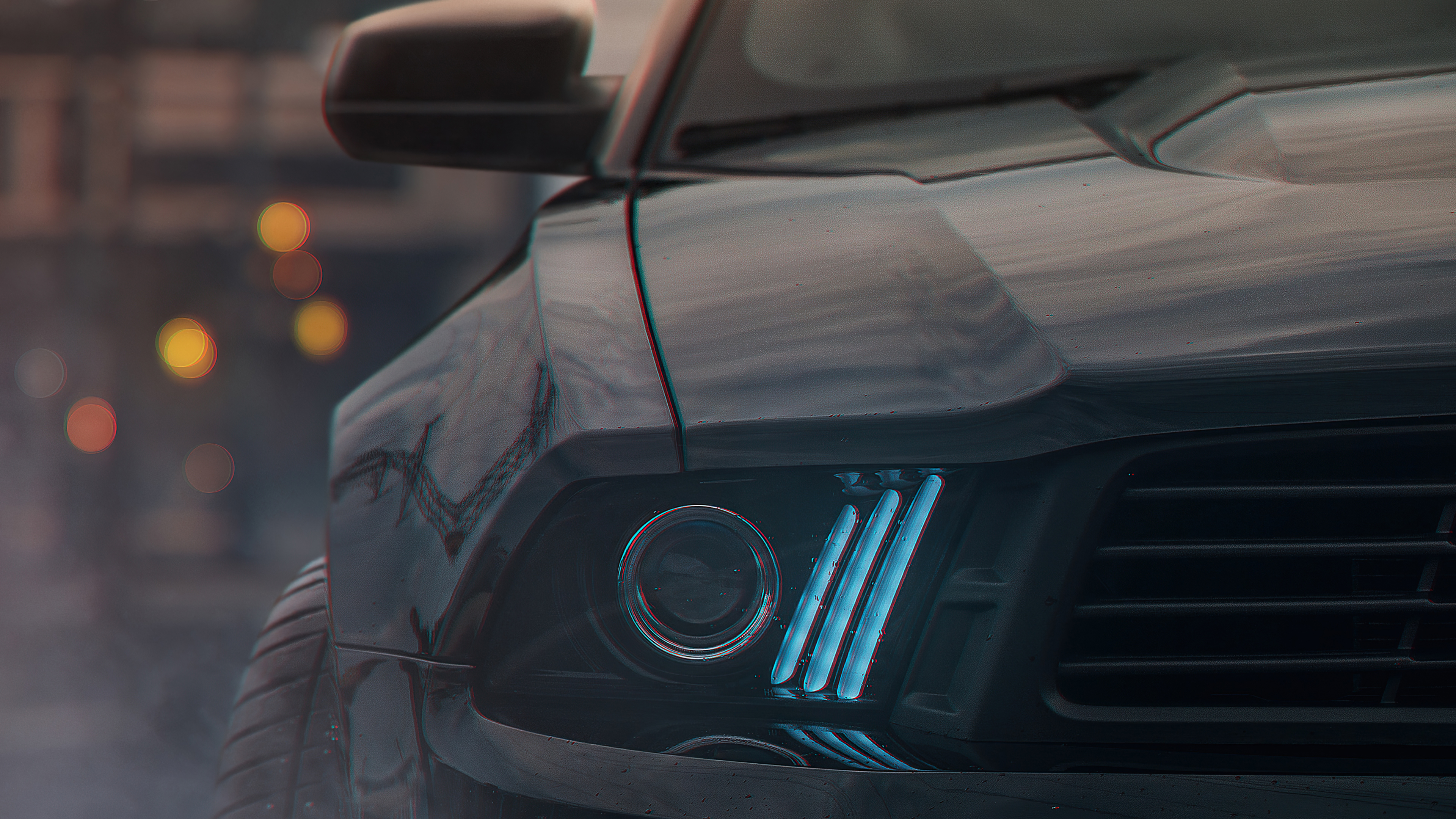 Ford Mustang Angel Lights Wallpaper, HD