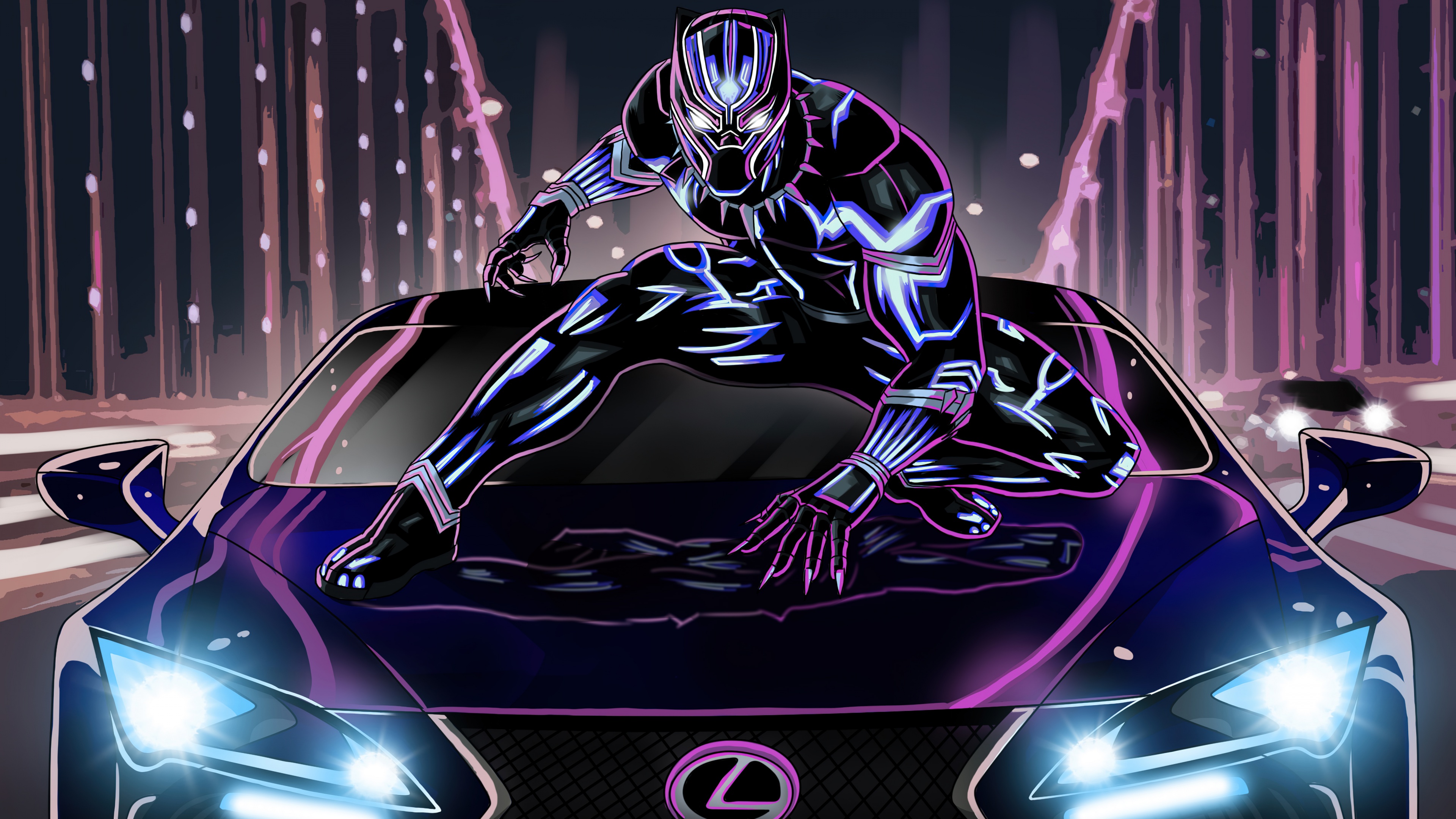Black Panther Wallpaper 4K, Lexus LC